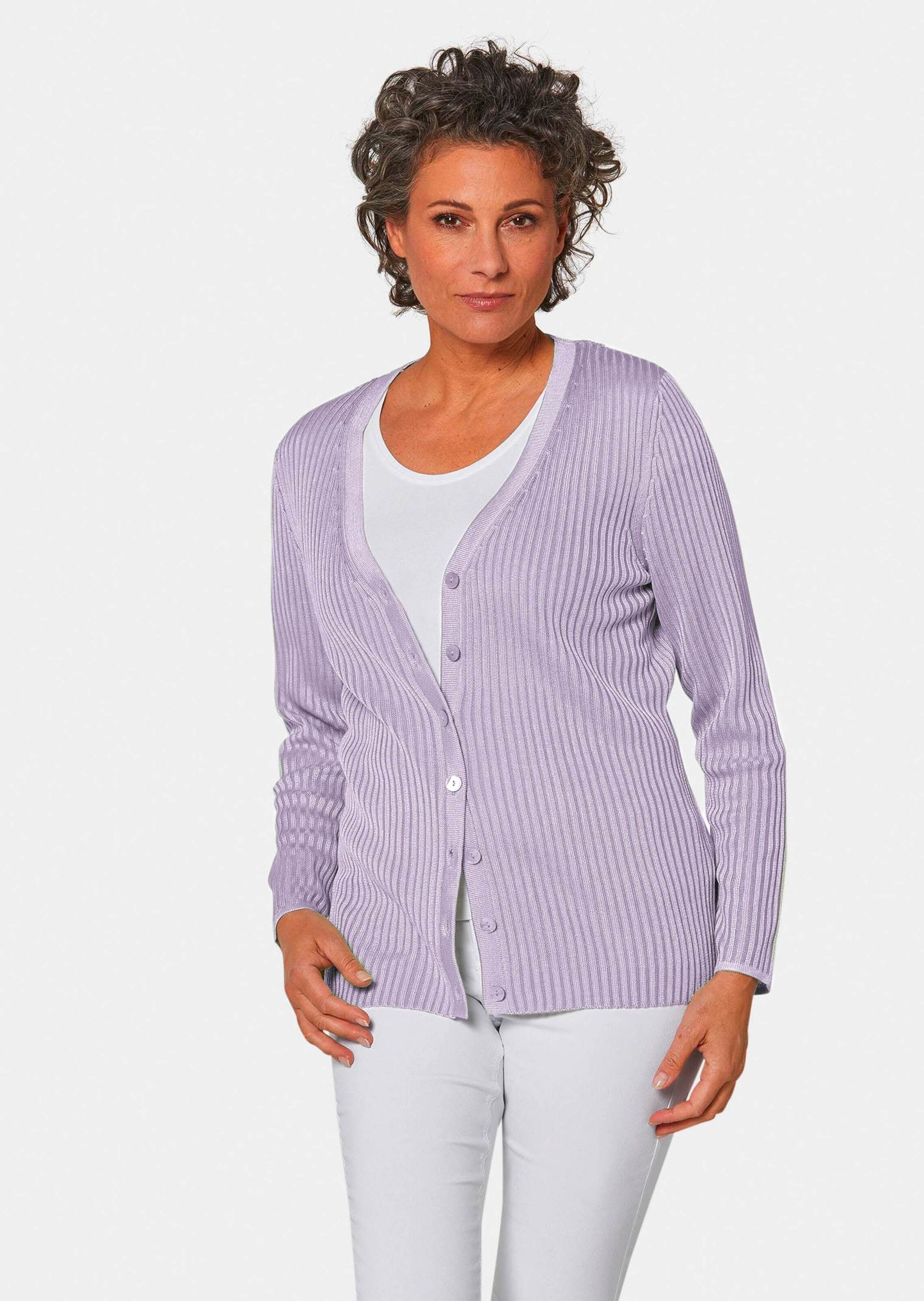 GOLDNER Strickjacke "Kurzgröße Edle Strickjacke in Rippenstruktur" günstig online kaufen