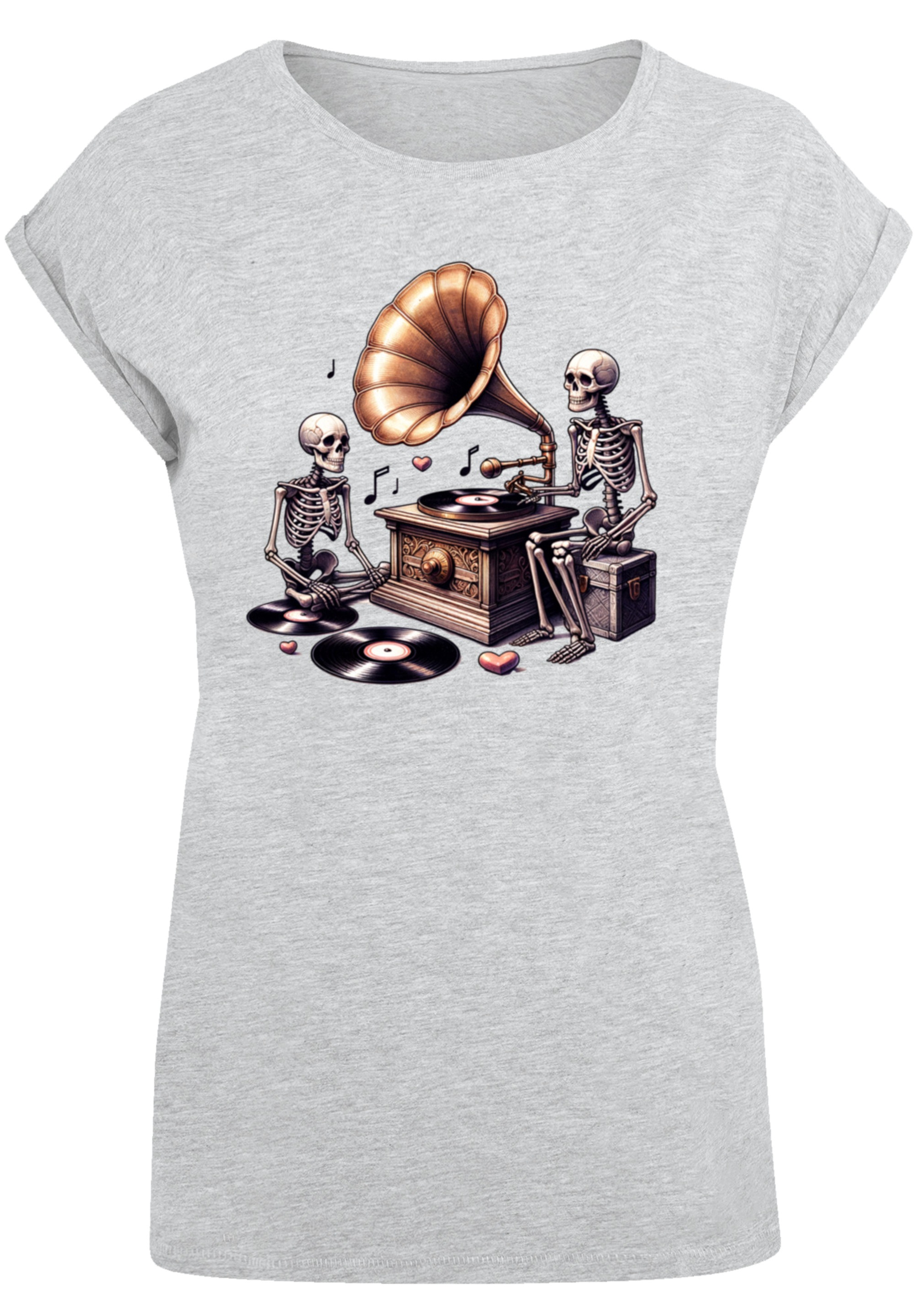 F4NT4STIC T-Shirt "Gothic Skeleton Vintage Plattenspieler", Premium Qualitä günstig online kaufen