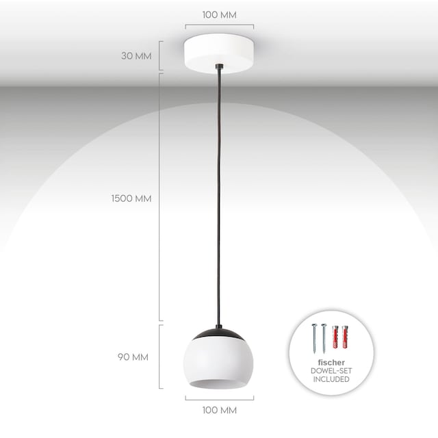 »CLEO«, Home Pendelleuchte Hängelampe LED Wohnzimmer Paco BAUR Esszimmer | Kugel Pendelleuchte Küchenlampe