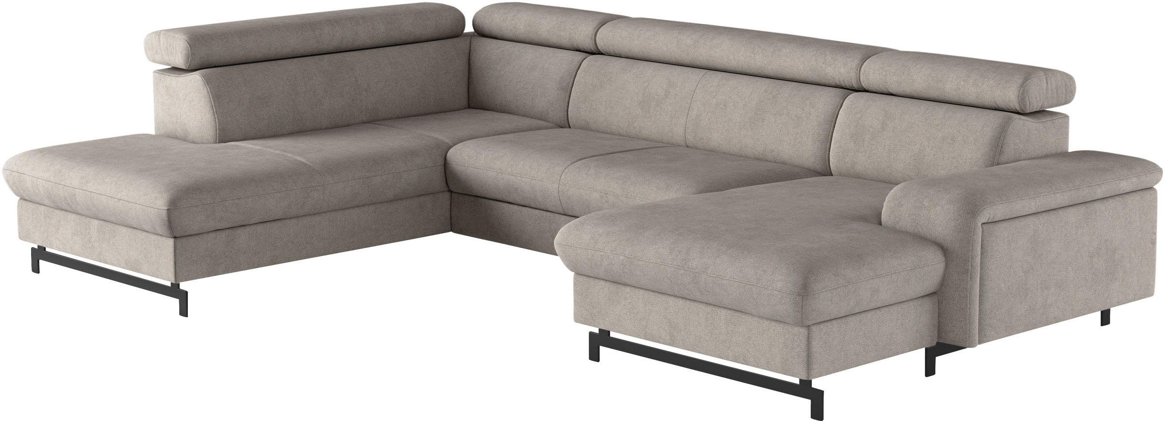 COTTA Wohnlandschaft »Emma U-Form, B: 328 cm« mit Kopfteilverstellung, optional Bettfunktion & Bettkasten