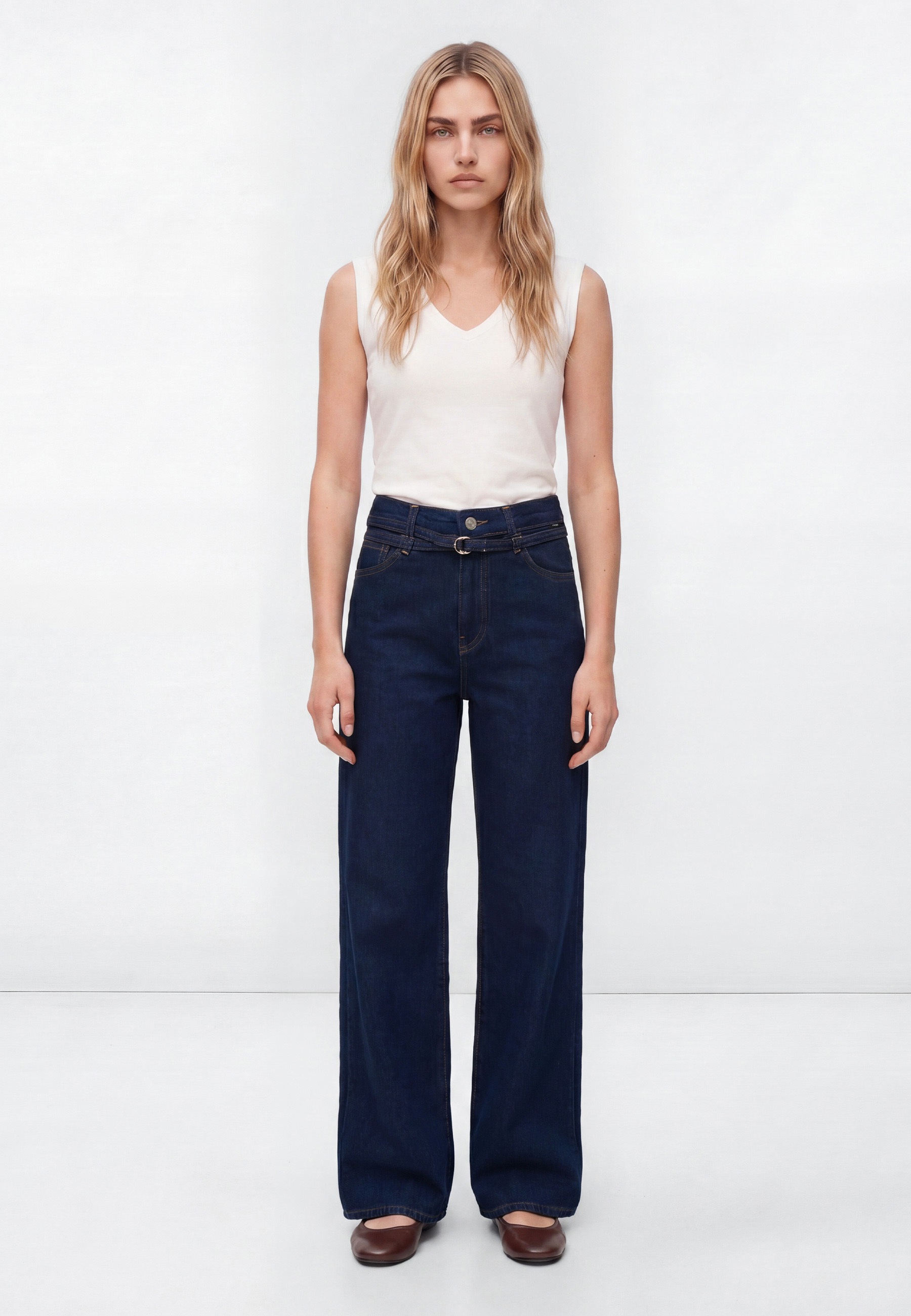 Mavi Weite Jeans »MALIBU W/Belt« Loose Wide Leg Jeans