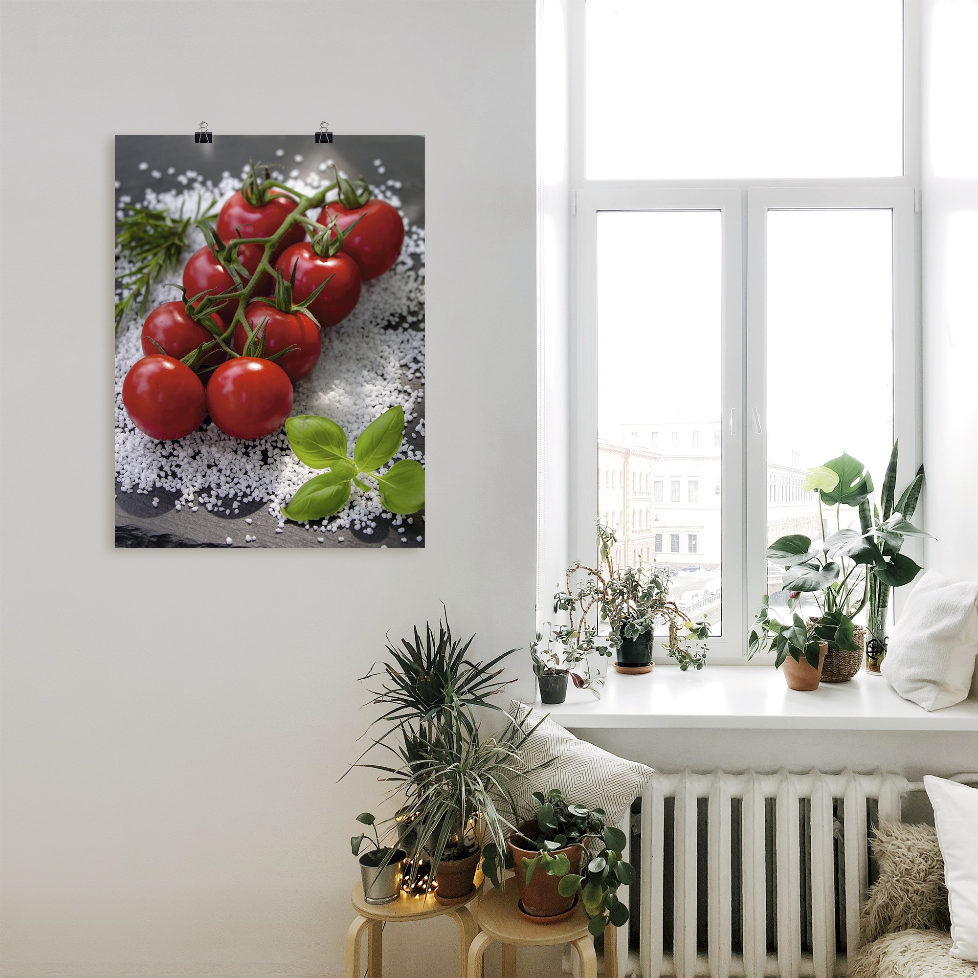 Artland Wandbild »Tomaten Rispe auf Salz«, Lebensmittel, (1 St.), als Alubild, Outdoorbild, Poster in verschied. Größen