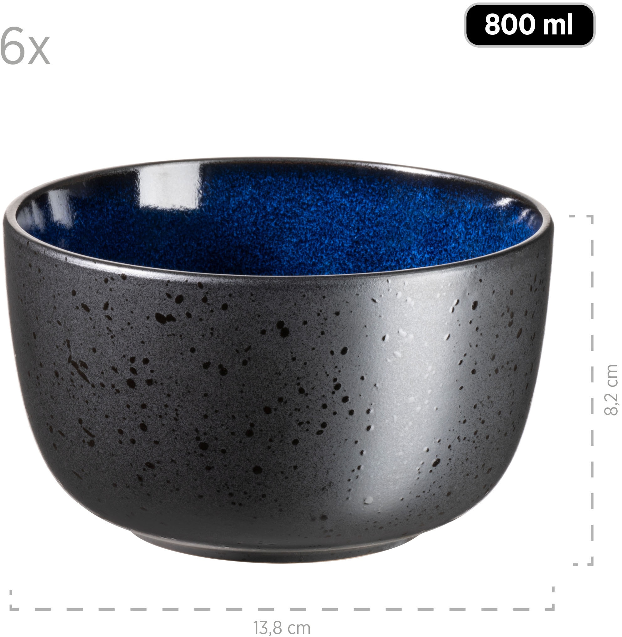 MÄSER Frühstücks-Geschirrset »NIARA, Frühstücks Set, Steinzeug«, (Set, 18 tlg.), Geschirr-Set, Service
