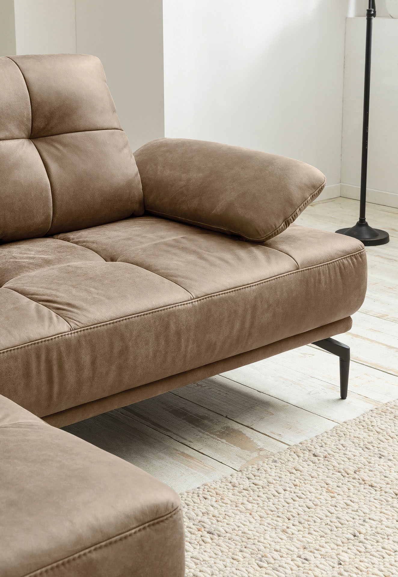 Metallfüße Ecksofa, kaufen | Sitztiefenverstellung, Inklusive - exxpo fashion BAUR sofa Armlehnenverstellung,