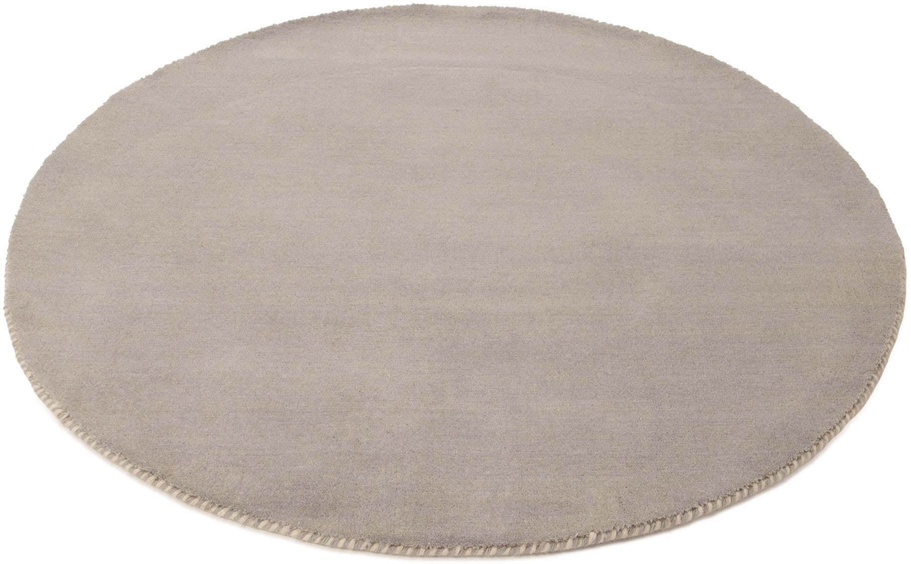 carpetfine Wollteppich »Gabbeh Lola Uni«, rund, 14 mm Höhe, mit natürlichem Pflanzenmaterial von Hand gewebt, auch als Läufer
