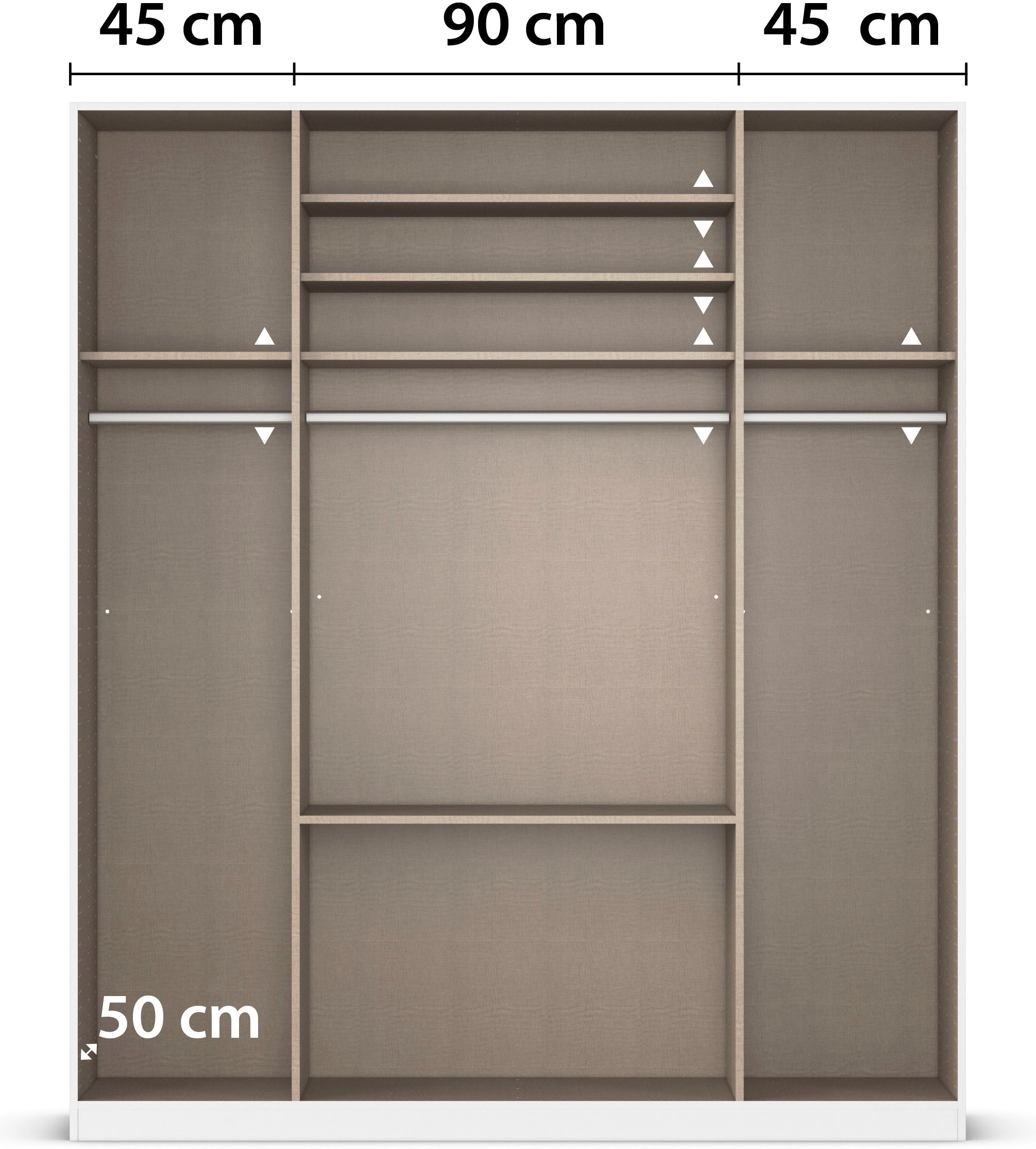 rauch Drehtürenschrank »Kleiderschrank Schrank Garderobe AGORDO mit Dekor- oder Hochglanzfront«, mit Außenschubkästen, in 6 Breiten und 2 Höhen MADE IN GERMANY