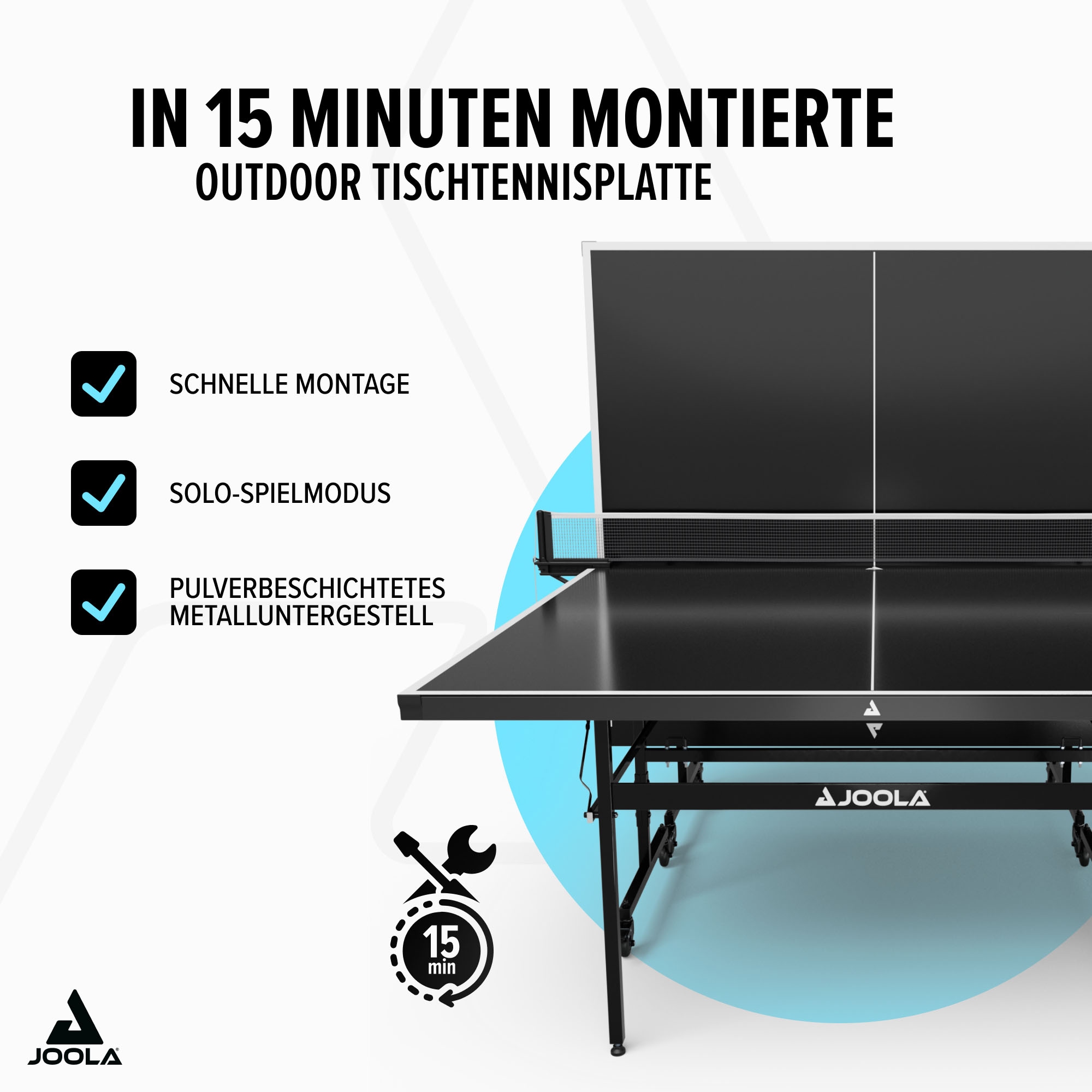 Joola Tischtennisplatte »Outdoor Nova 100A« wetterfest, klappbares Untergestell, inkl. Netz