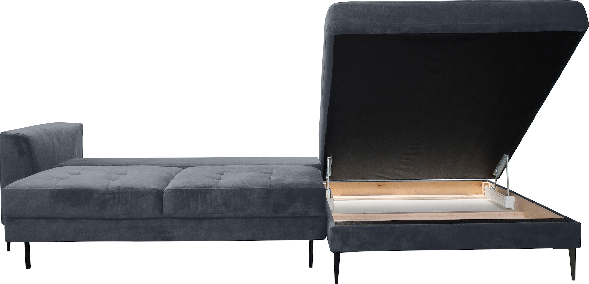 TRENDMANUFAKTUR Ecksofa »Luzi, wahlweise mit Schlaffunktion & Bettkasten. OTTOs Choice, L-Form«, Designsofa mit tollem Sitzkomfort, Metallfüße schwarz, Breite 280 cm