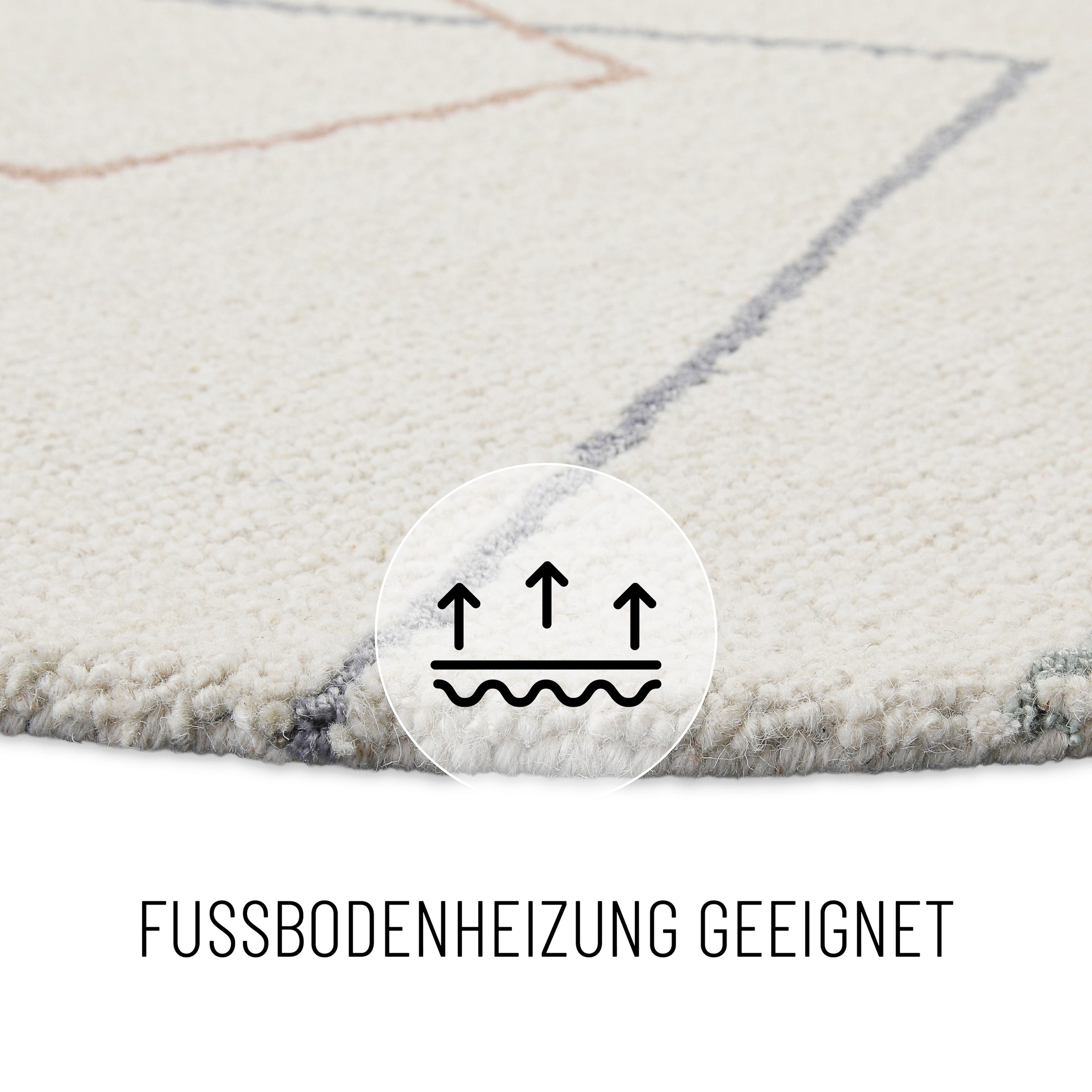 Wecon home Teppich »Nox«, rund, 6 mm Höhe, Wollteppich, abstrakt, hochwertig, handgetuftet, robust, modern