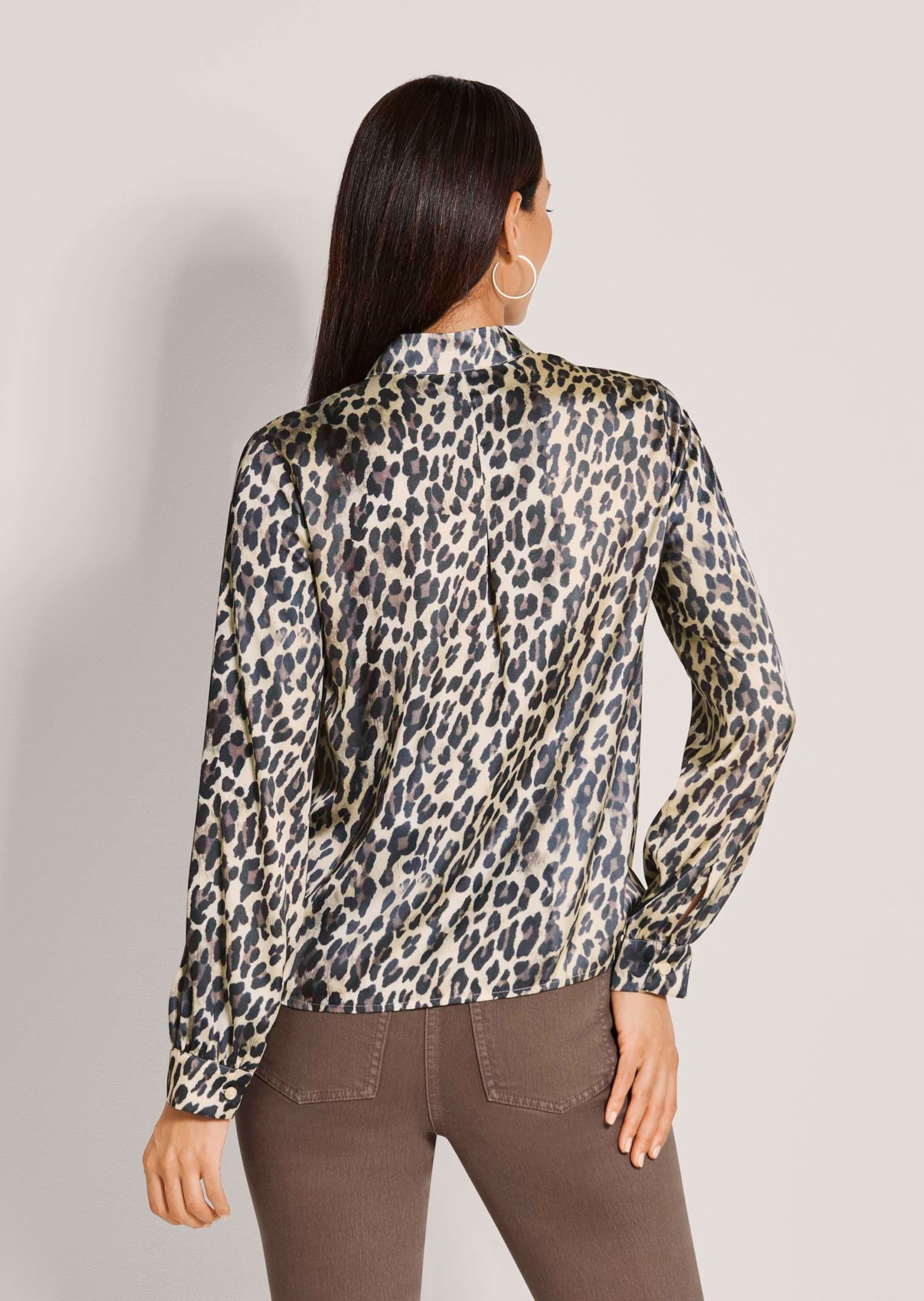 MADELEINE Langarmbluse »Bluse Viskosebluse mit Leopardenmuster«