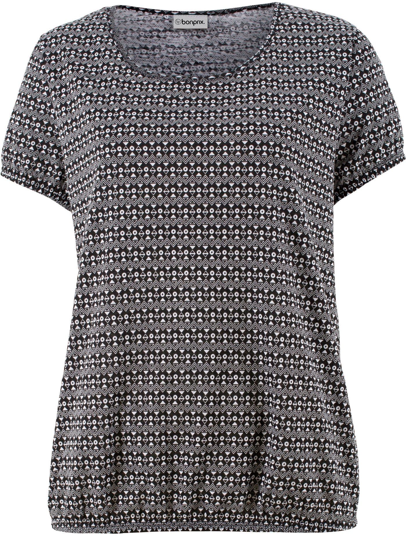 bonprix T-Shirt Loose Fit, Kurzarm, mit elastischen Bündchen, mit All-Over Print