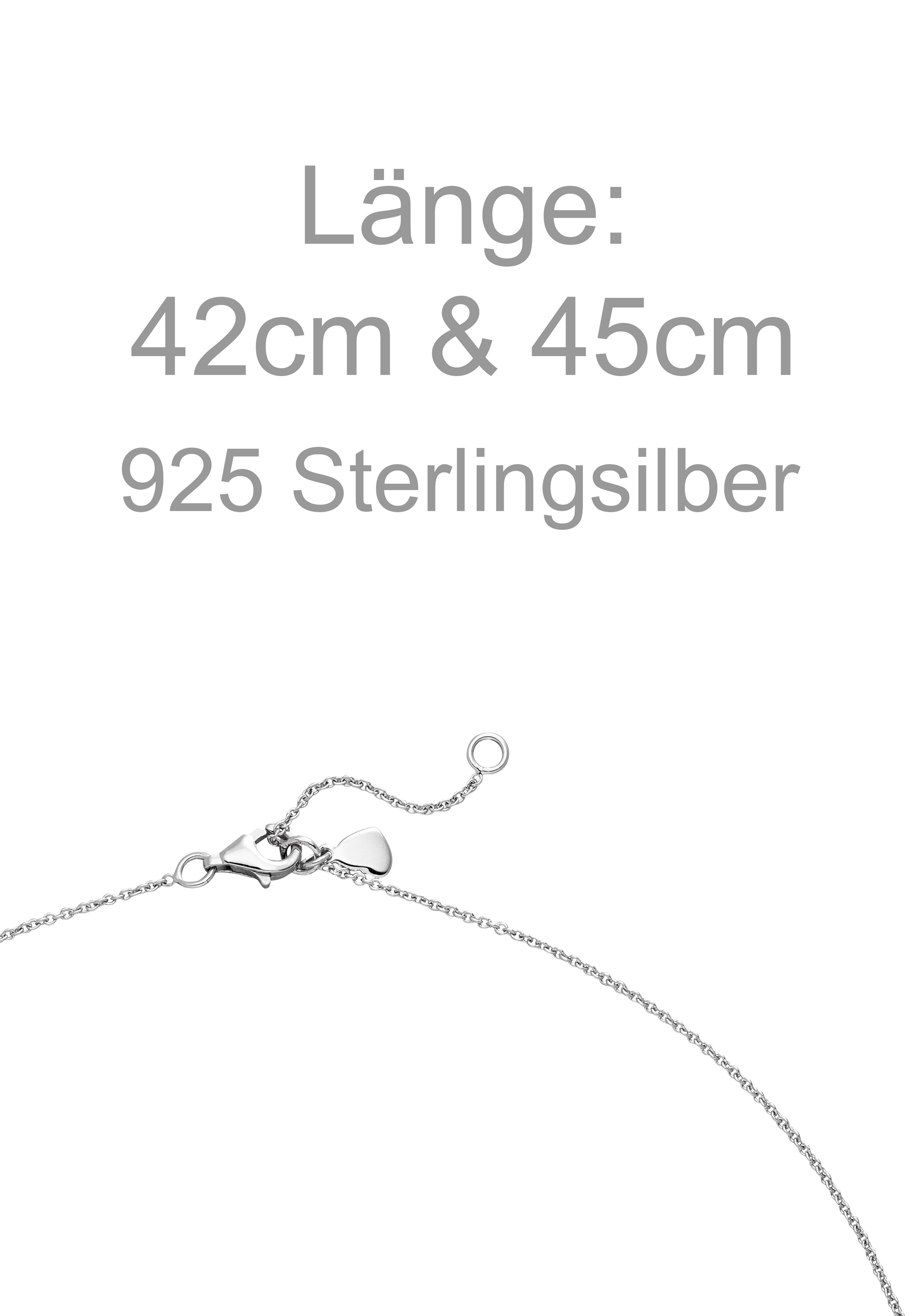 JOBO Collier 925 Silber mit 13 Zirkonia 45 cm