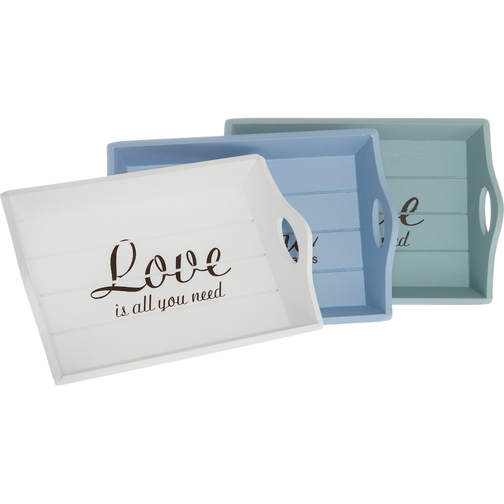 Myflair Möbel & Accessoires Tablett »Love is«, (Set, 3 tlg.)