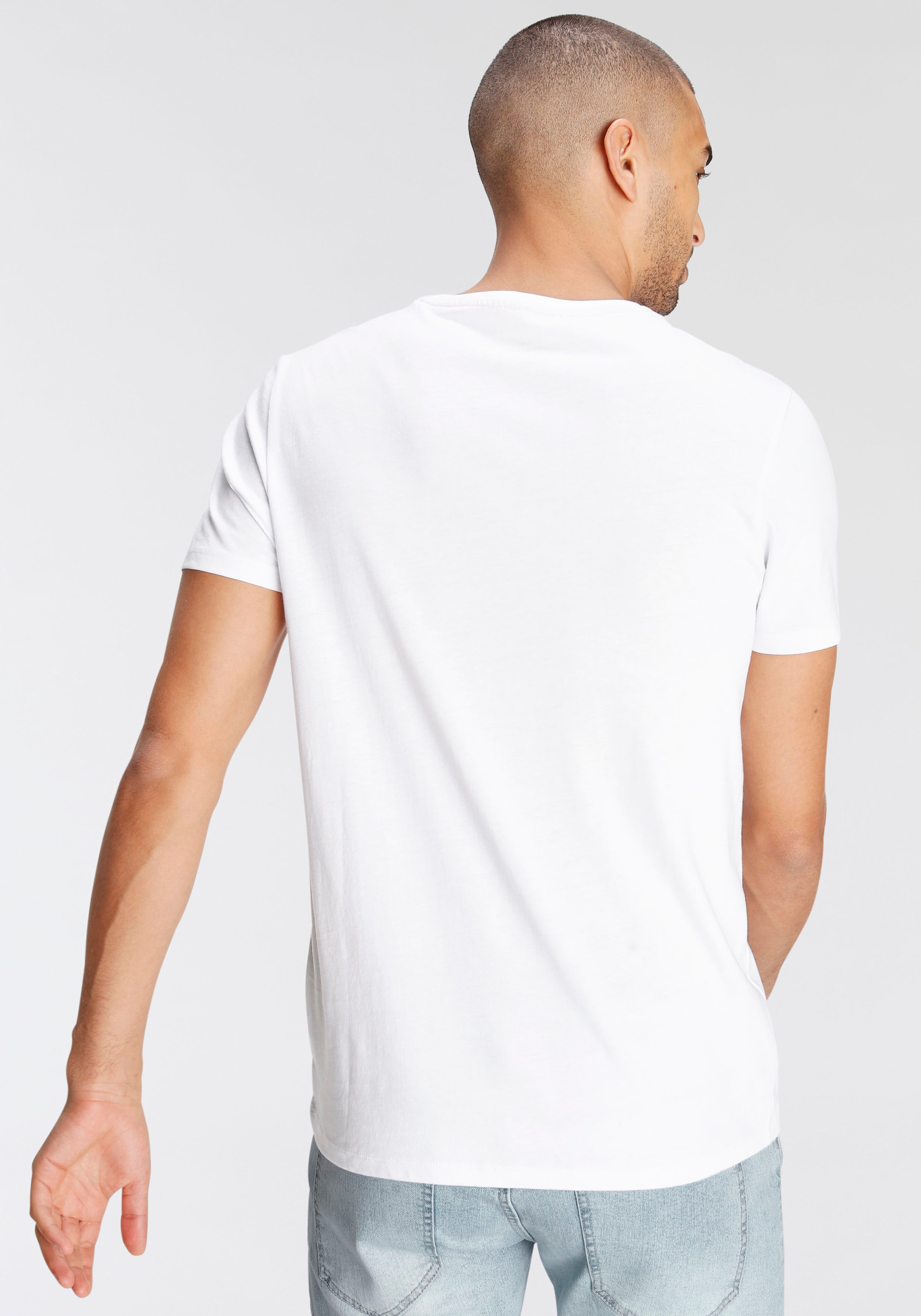 AJC T-Shirt, Kurzarm, schmale Passform, im Vintage-Design