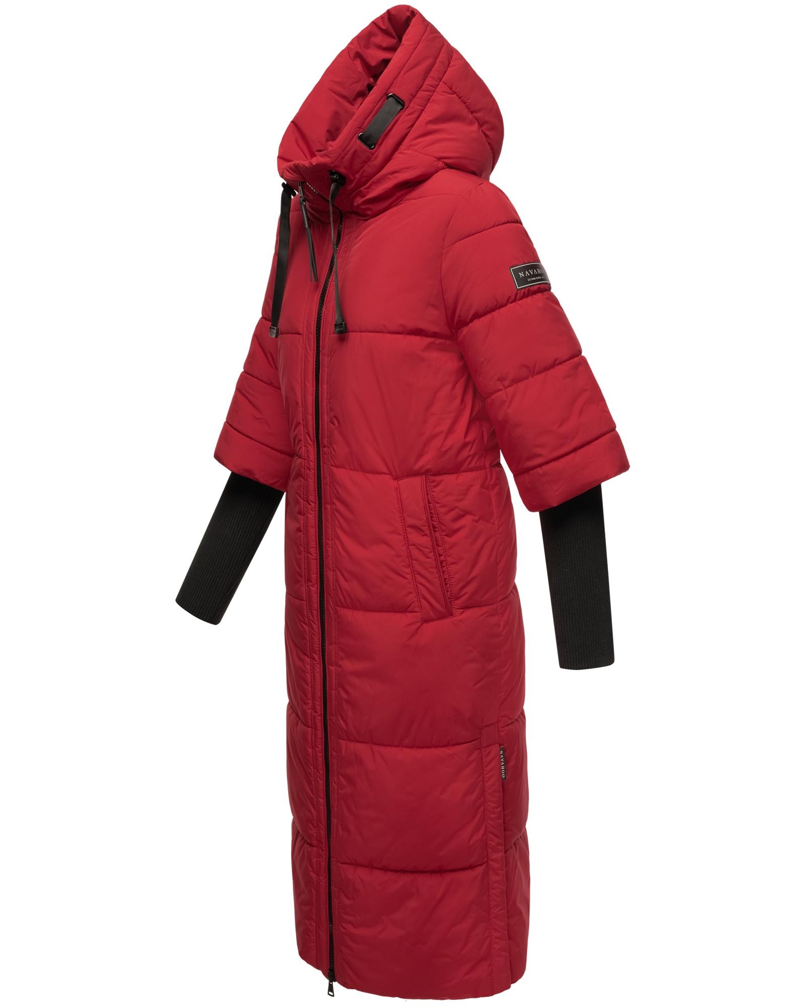 Navahoo Steppmantel "Ciao Miau XIV", Langer Wintermantel mit Rippstrickärme günstig online kaufen