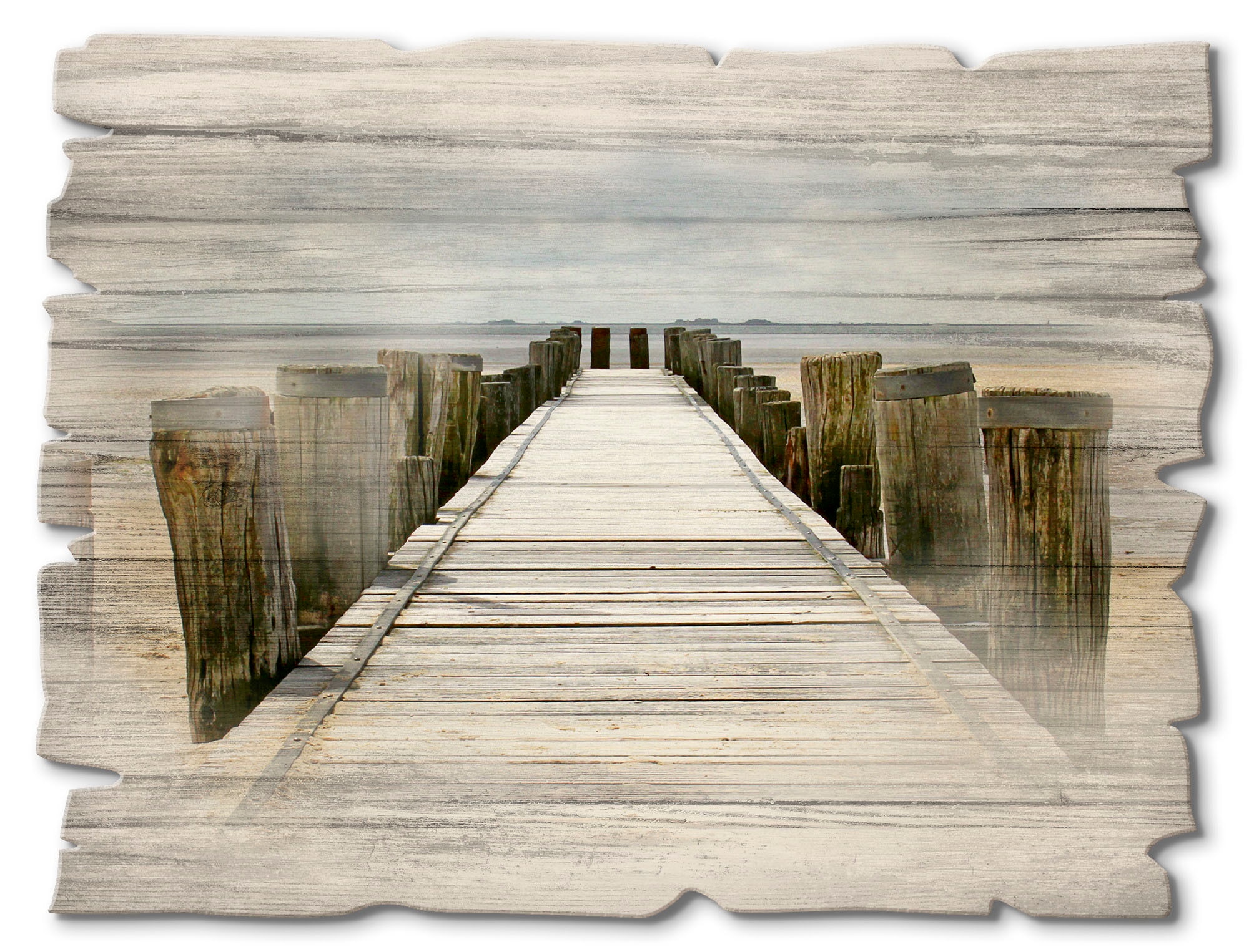 Artland Holzbild »Steg ins Watt« Strand (1 St....