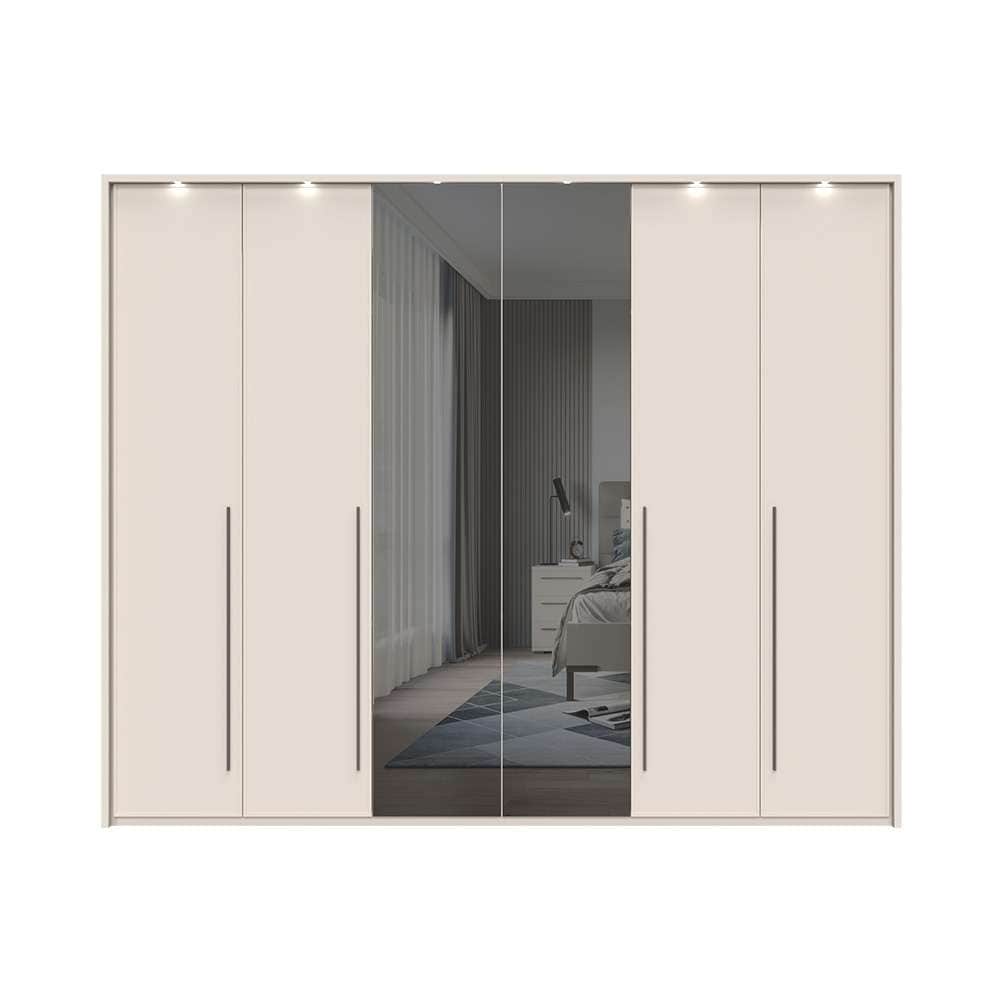 Places of Style Drehtürenschrank »Opera mit oder ohne Kranz inkl. LED-Bel.,B 227,272,317 oder 362 cm«, UV lackiert, Soft Close Funktion, Höhenverstellbare Füße