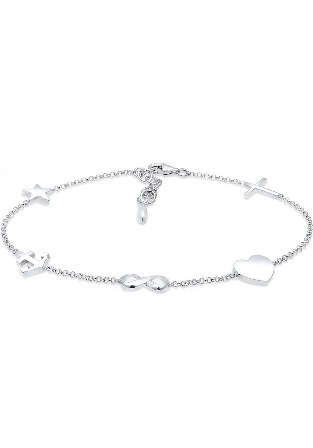 Elli Armband »Kreuz Herz Infinity-Unendlichkeitsschleife Anker Stern, 0201951617«