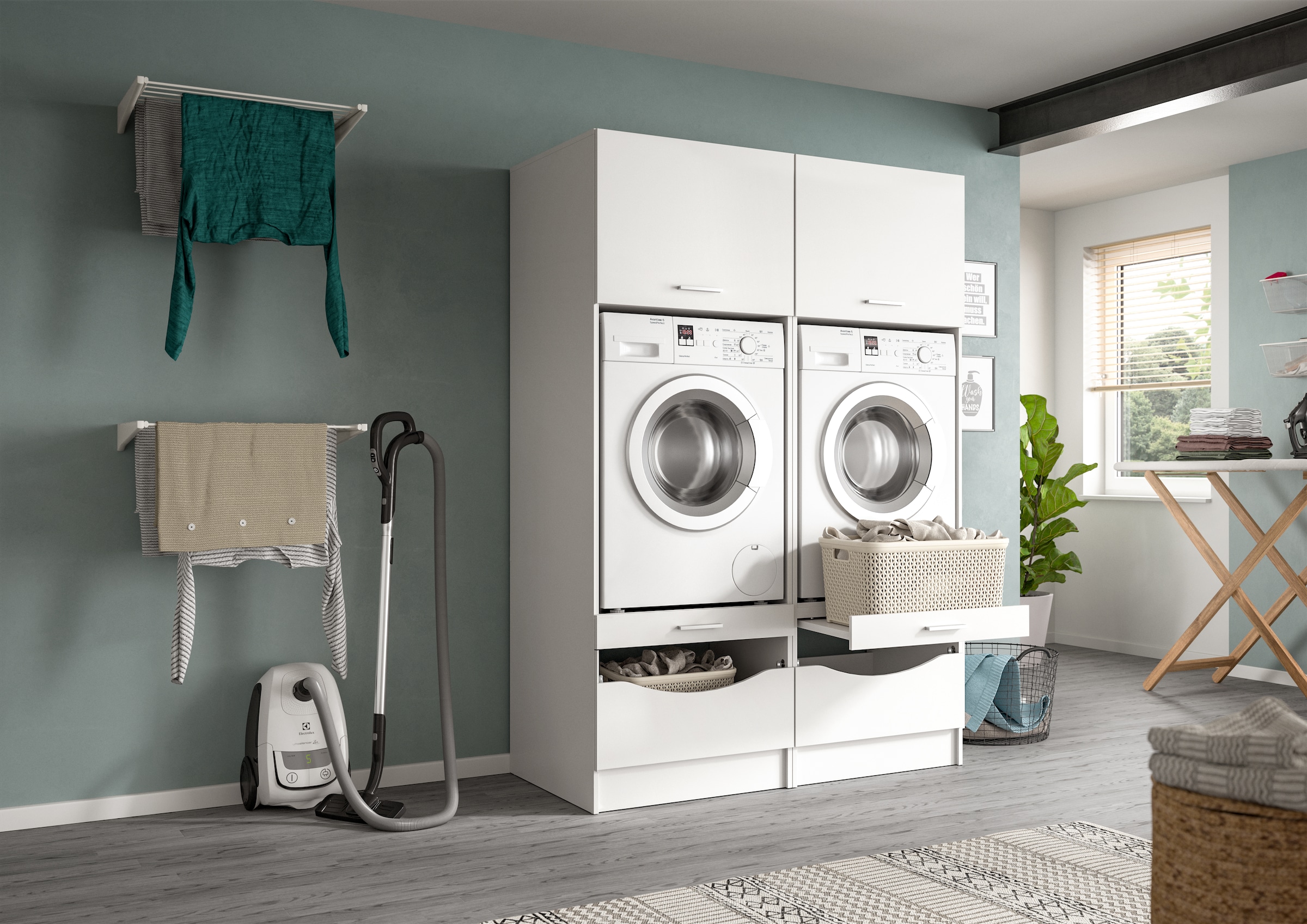 welltime Badmöbel-Set "FALAS, TOPSELLER, 2-teilig, Hauswirtschaftsraum Set, günstig online kaufen