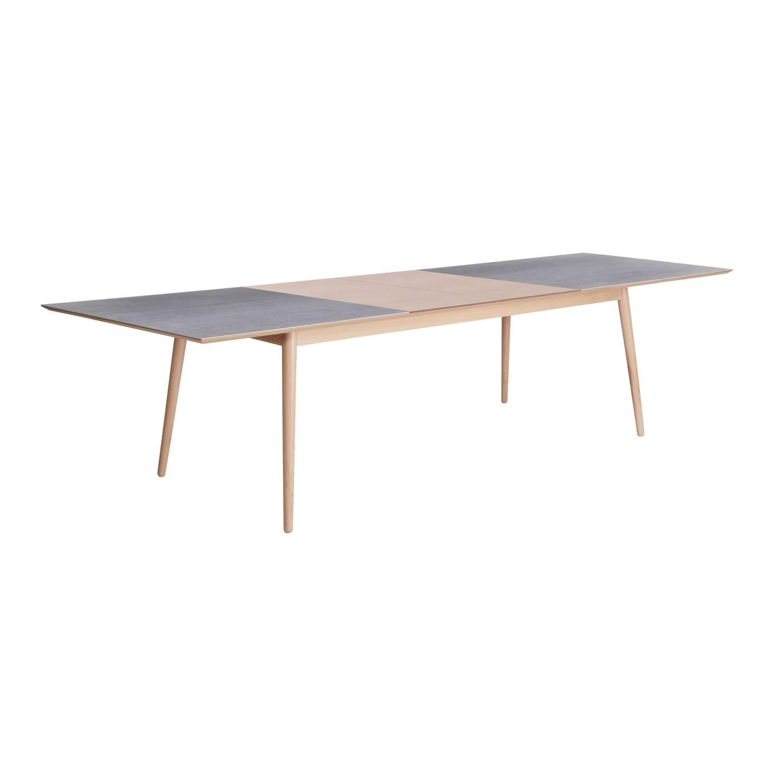 Hammel Furniture Esstisch »Meza Designtisch mit Auszugsfunktion und 2 Einlegeplatten«, rechteckige Tischplatte aus Keramik, Massivholzgestell