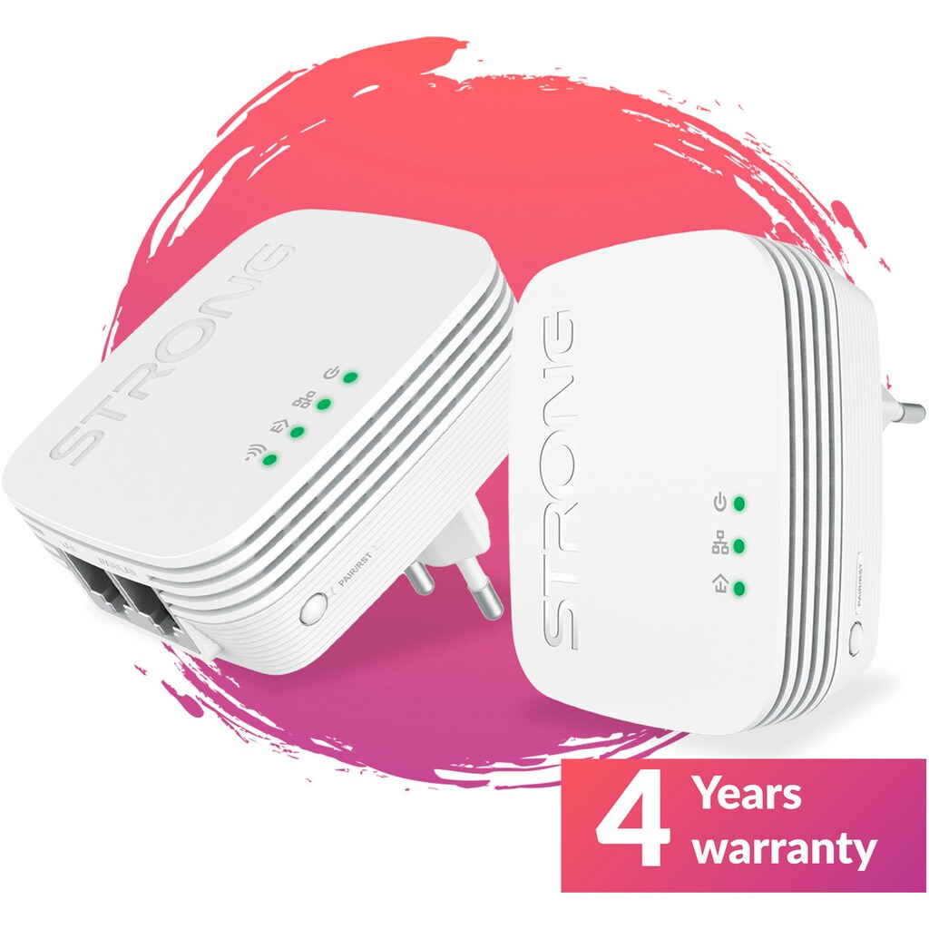 Strong Reichweitenverstärker »Powerline MINI WiFi 600 Mbit/s Set (2 Einheiten)«, (2 St.)