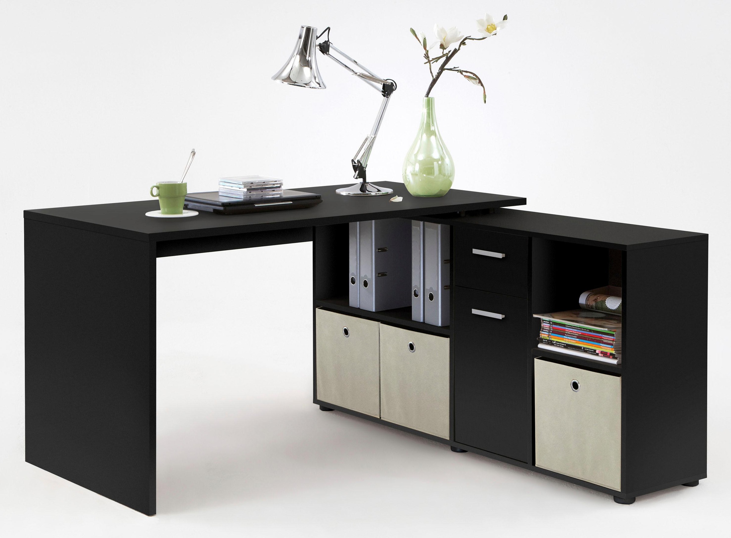 FMD Eckschreibtisch "Lexo", Schreibtisch/Sideboard viel Stauraum, beidseiti günstig online kaufen