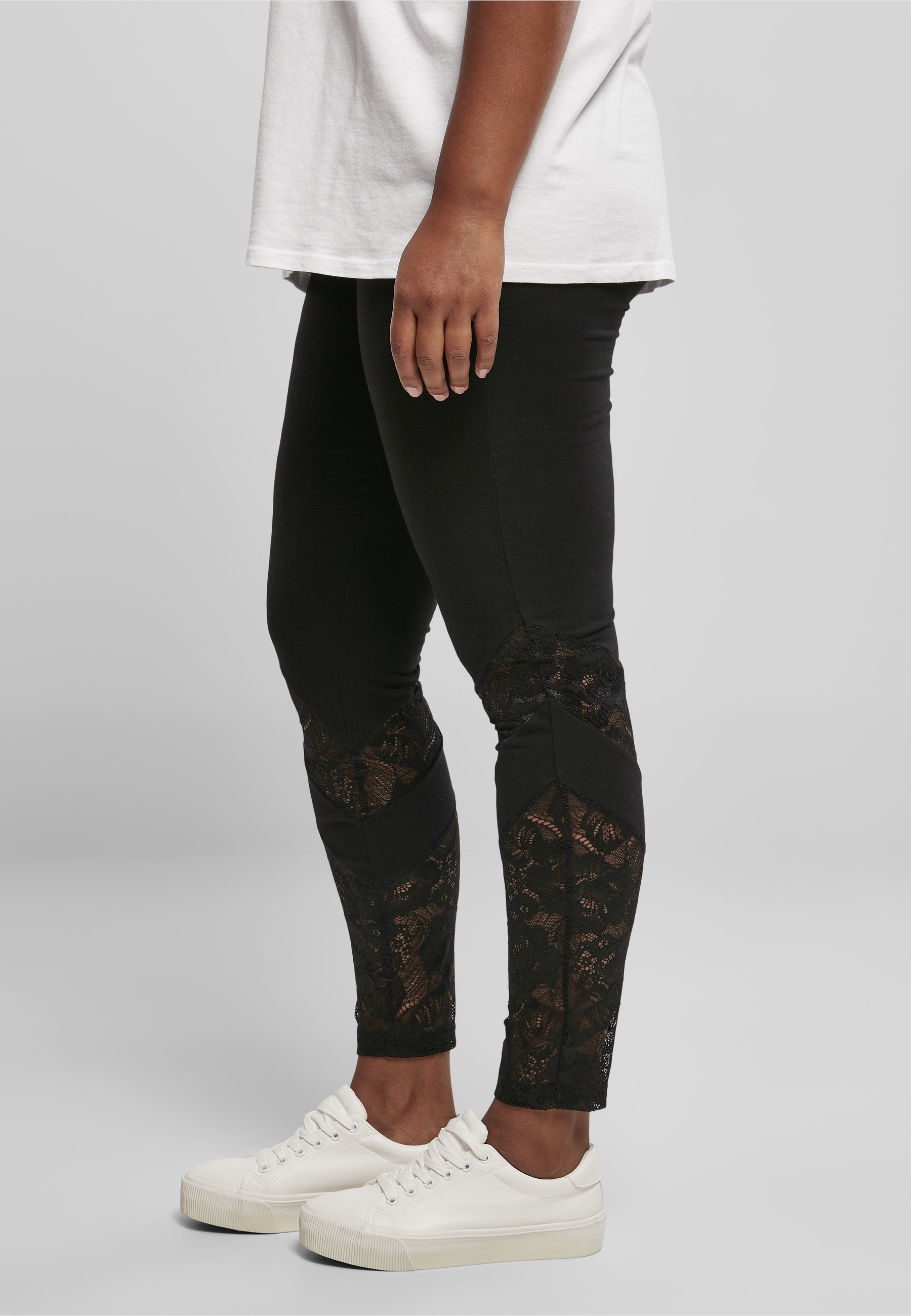 URBAN CLASSICS Leggings »Urban Classics Damen Ladies Highwaist Lace Inset Leggings«