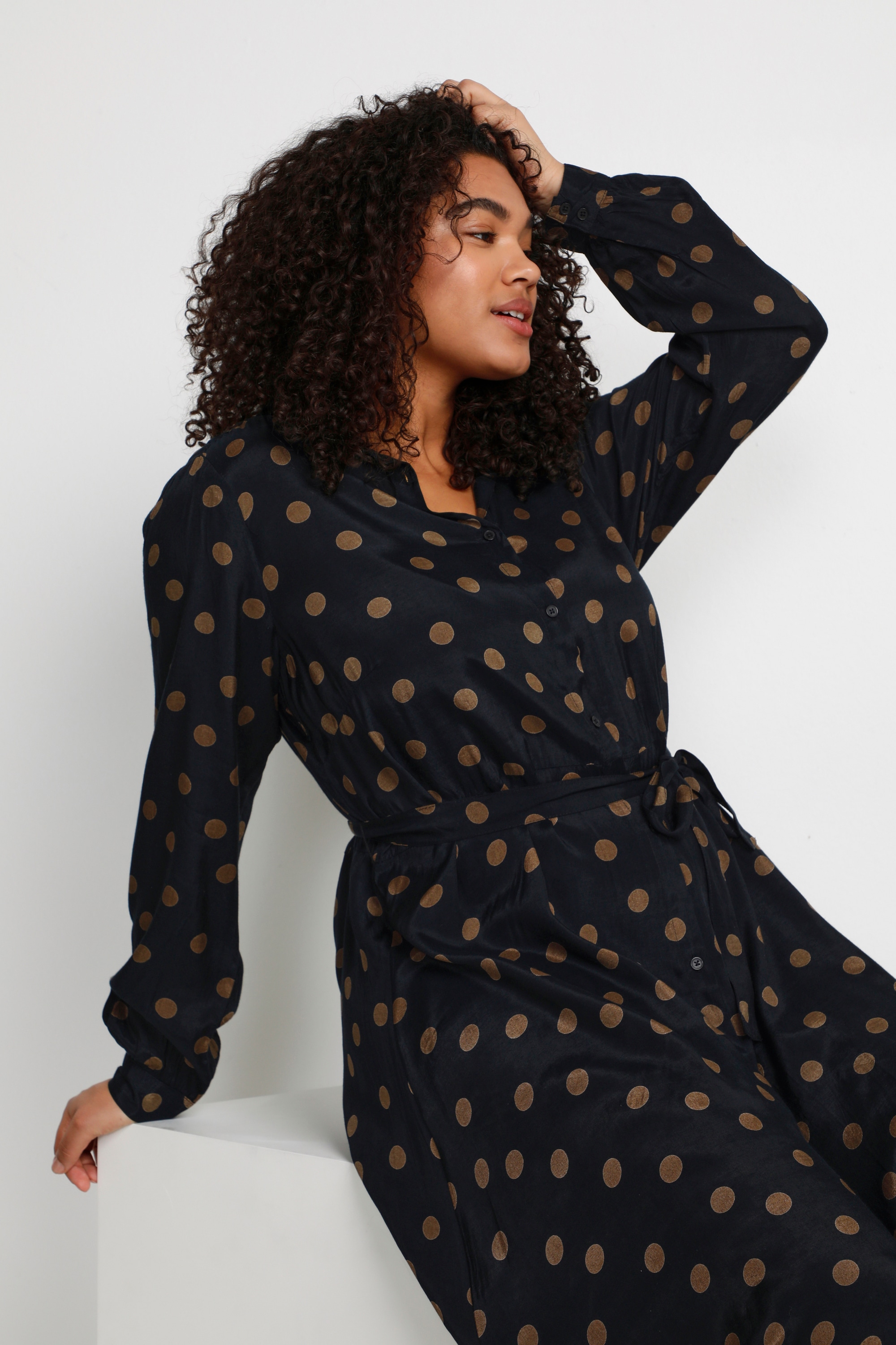 KAFFE Curve Midikleid »Damen Kleid KColivia«