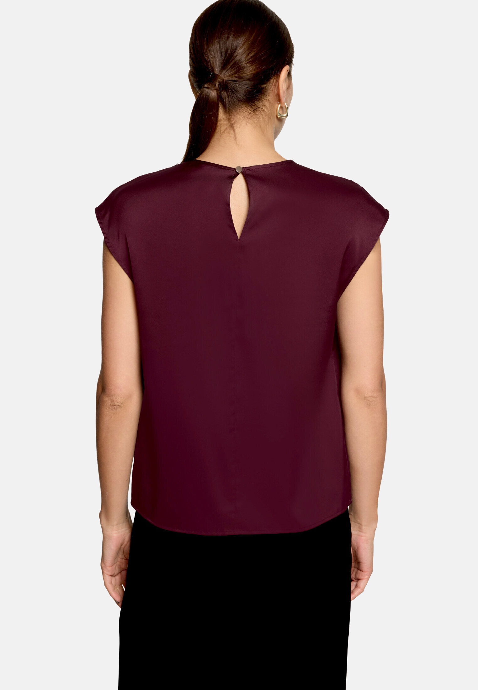 Zero Satinbluse »Damen mit Rundhalsausschnitt«