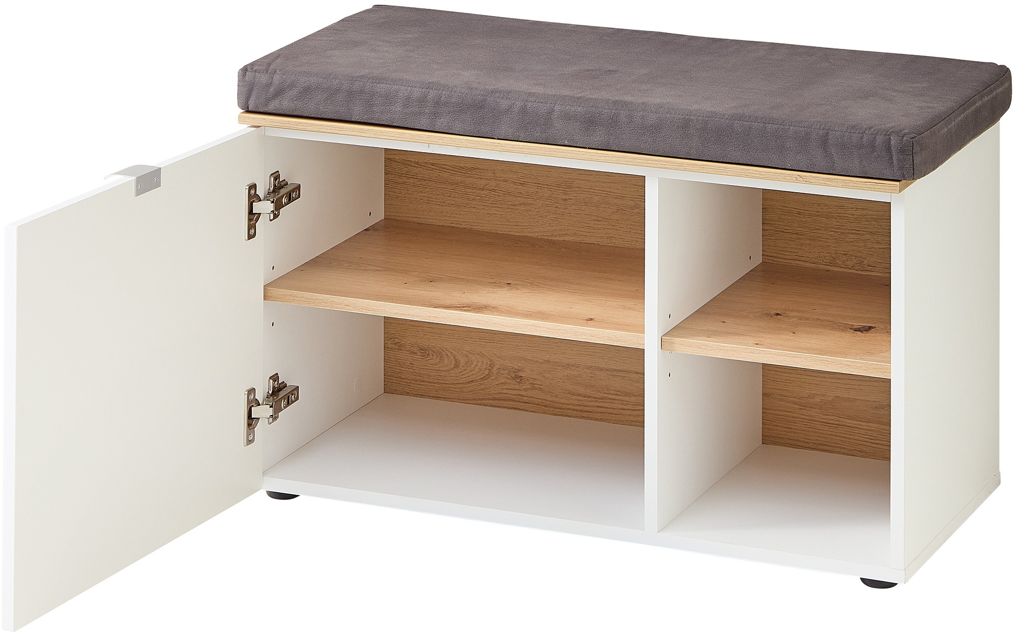 Innostyle Schuhschrank »Bari Schuhbank inkl. Sitzkissen, BxHxT 78x50x38 cm«, (1 St.), 1 türig, 4 Fächer, Softclose, ABS Kantenschutz