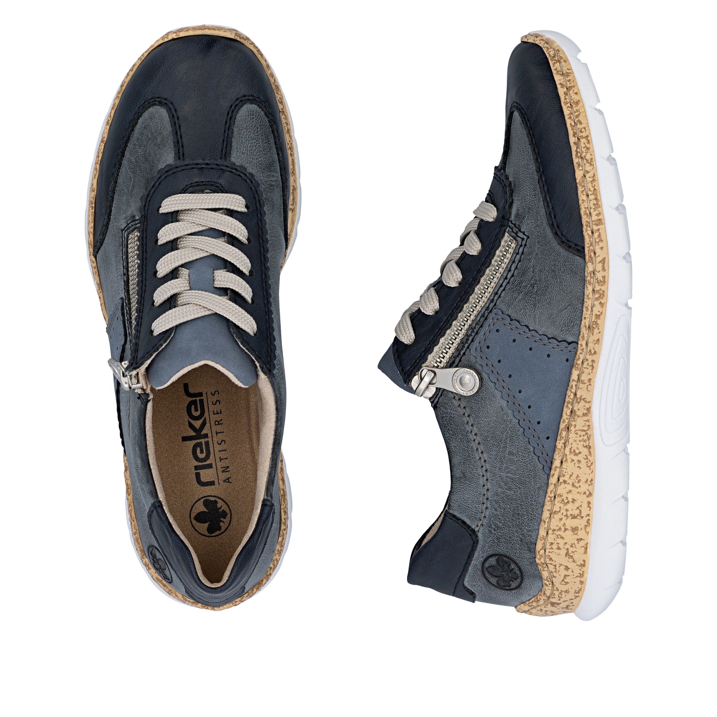 Rieker Sneaker  Schnürschuh, Halbschuh, Casual-Sneaker mit Reißverschluss