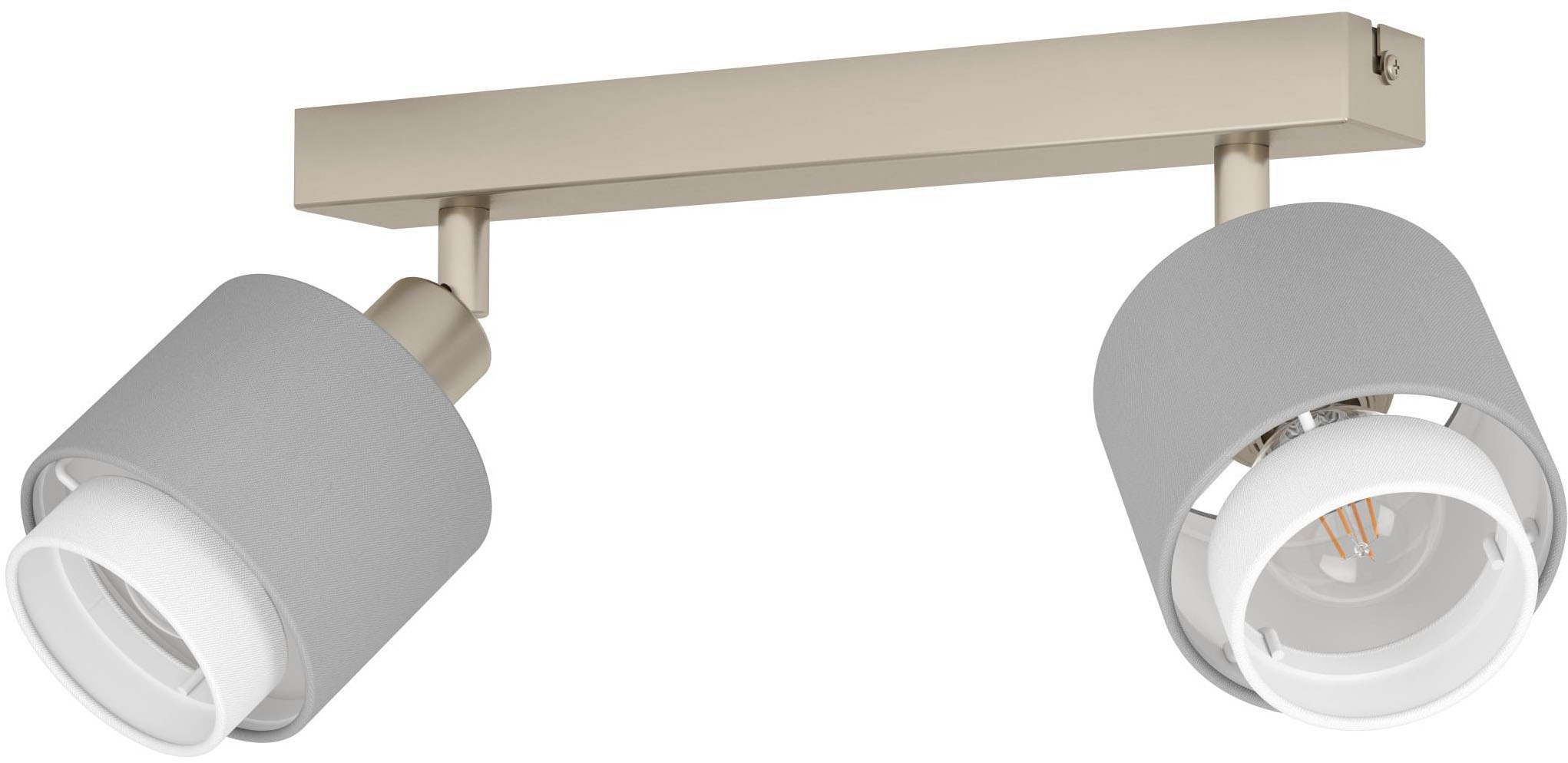 EGLO Deckenleuchte »Bellizzi Deckenstrahler schwenkbar, grau und weiß, E14, Küchenlampe« E14 1 Stk. Spot - L31 x B9 x H18,5 cm - nickel-matt - 2X7,5W exkl.