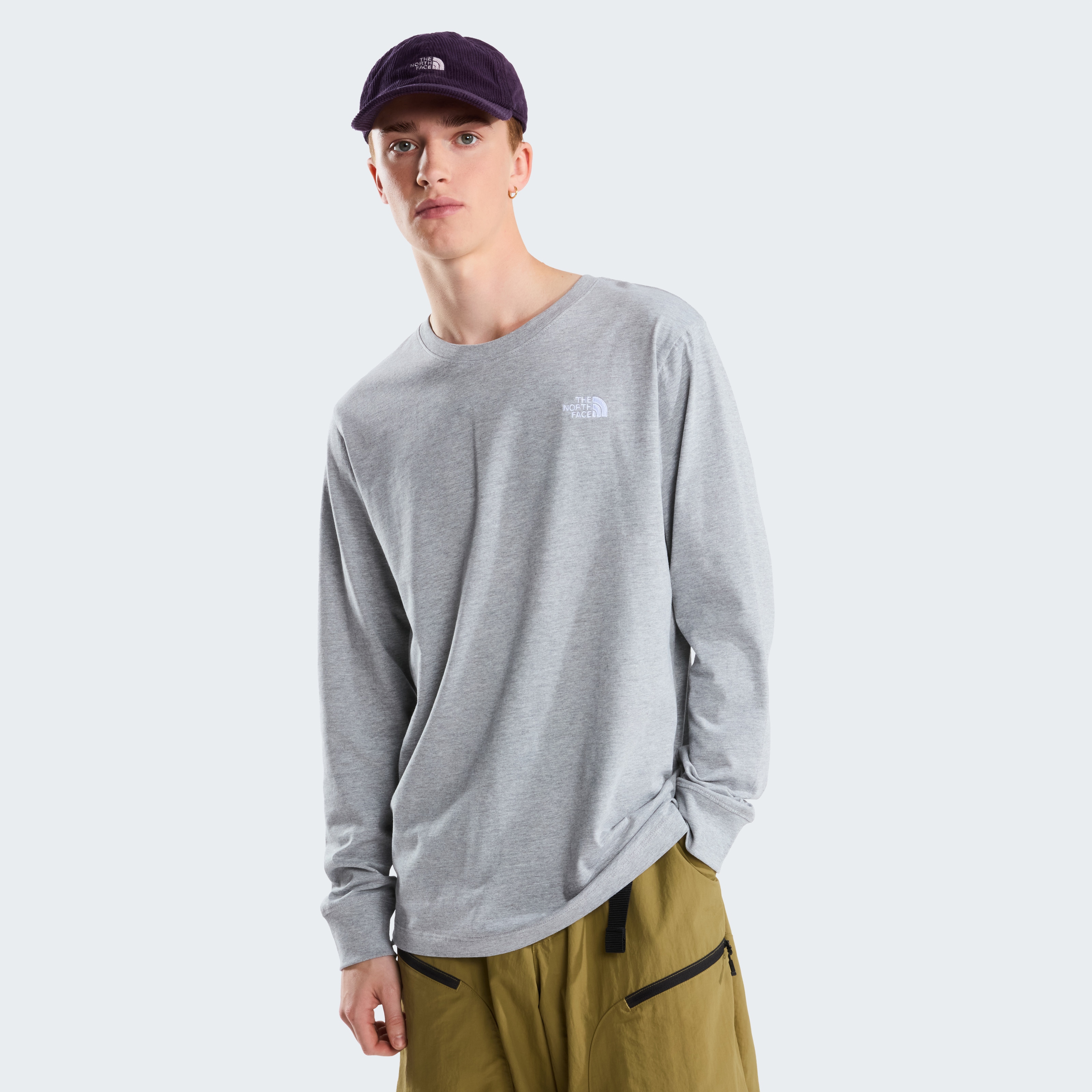 The North Face Langarmshirt "M EVOLUTION SIMPLE DOME REGULAR LONG SLE" mit Rundhalsausschnitt, reguläre Passform, aus Baumwollmischung