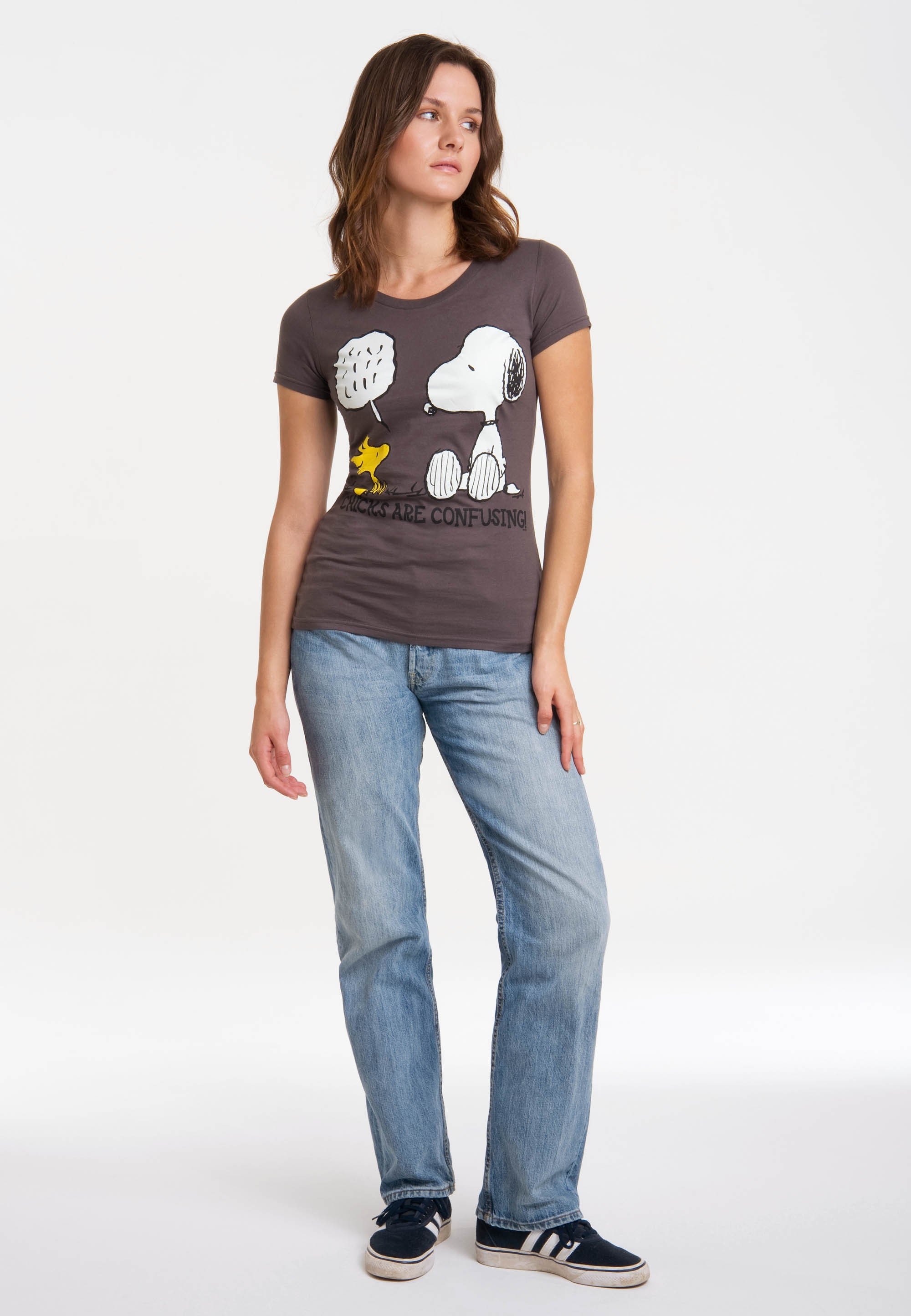 - | LOGOSHIRT Peanuts«, BAUR Black T-Shirt mit niedlichem Friday »Snoopy Frontprint