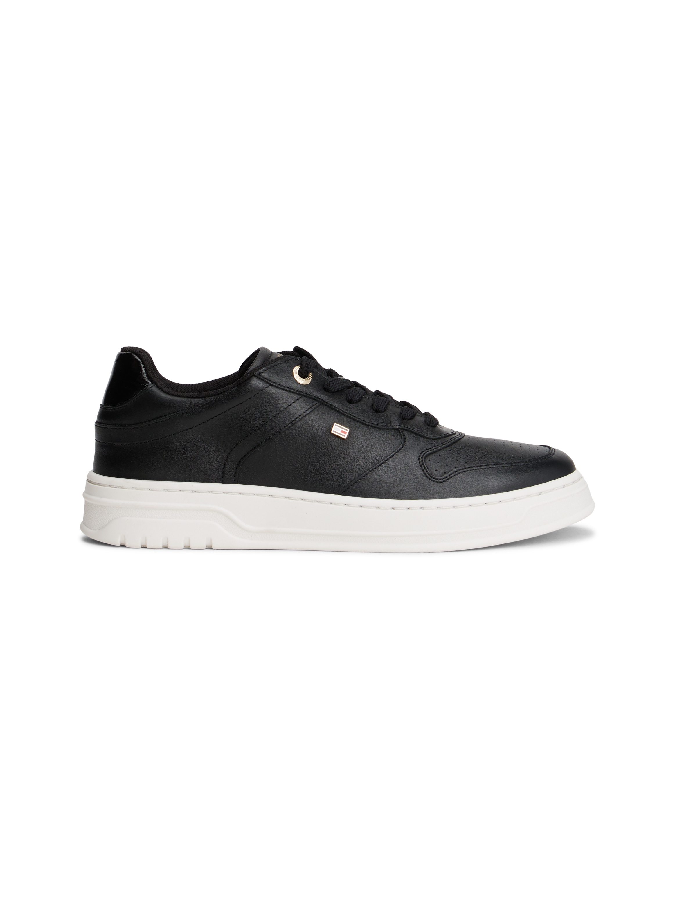 Tommy Hilfiger Plateausneaker »TH SPORTY CUPSOLE LEATHER«, Freizeitschuh, Halbschuh, Schnürschuh mit seitlichem Logo