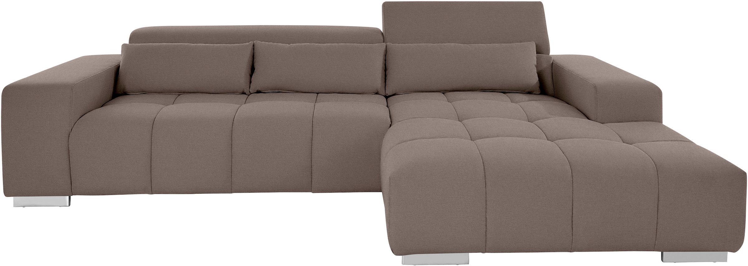 COTTA Ecksofa »Orion L-Form«, mit Kopfteilverstellung & 3 Nierenkissen