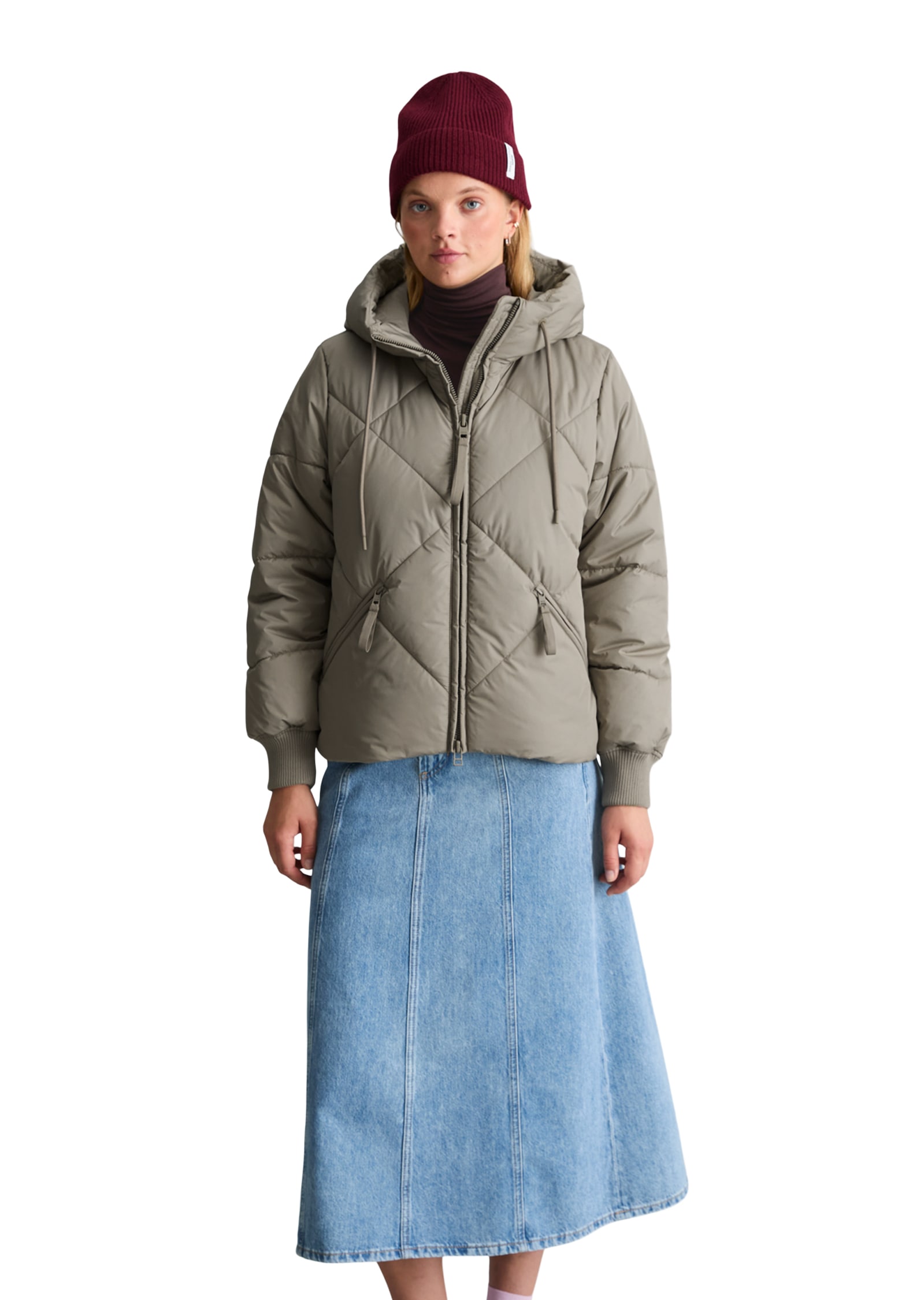 Marc O'Polo DENIM Steppjacke mit Kapuze relaxed aus recyceltem Polyester