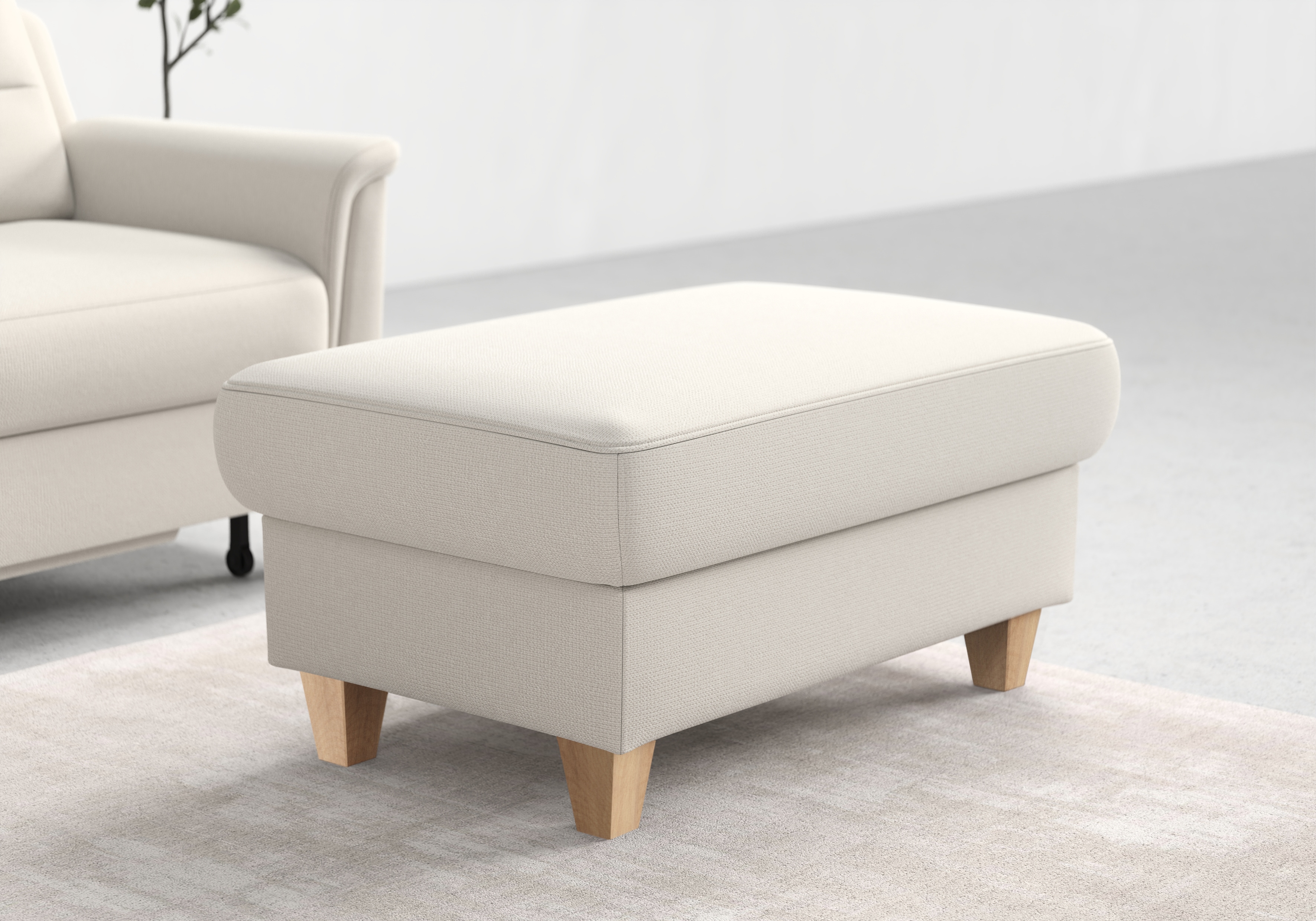sit&more Stauraumhocker "Farö" mit Stauraum und Federkern und naturfarbenen Füßen