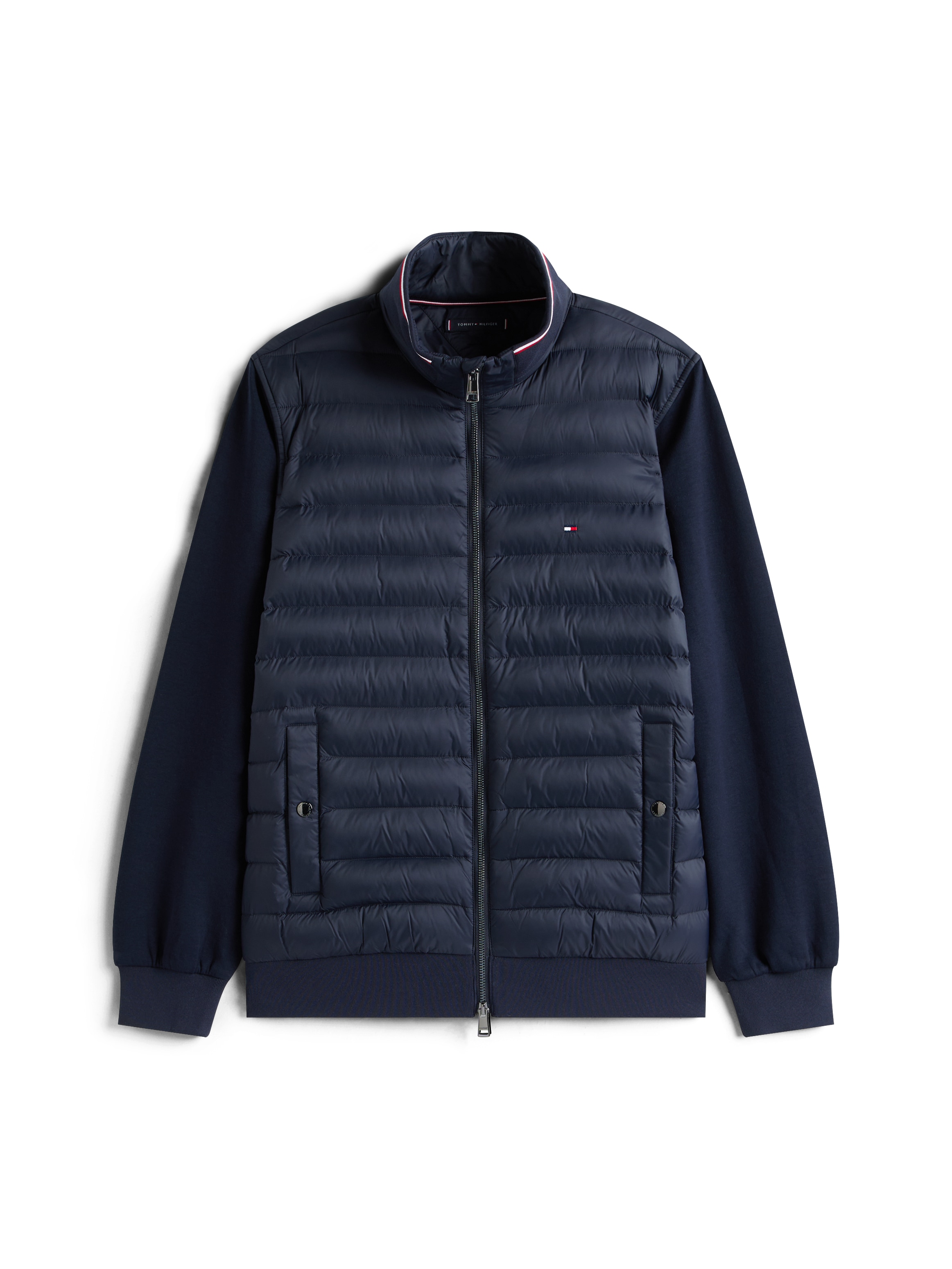 Tommy Hilfiger Sweatjacke »MIX MEDIA«, Stehkragen, Regular Fit, mit gesteppten Einsatz