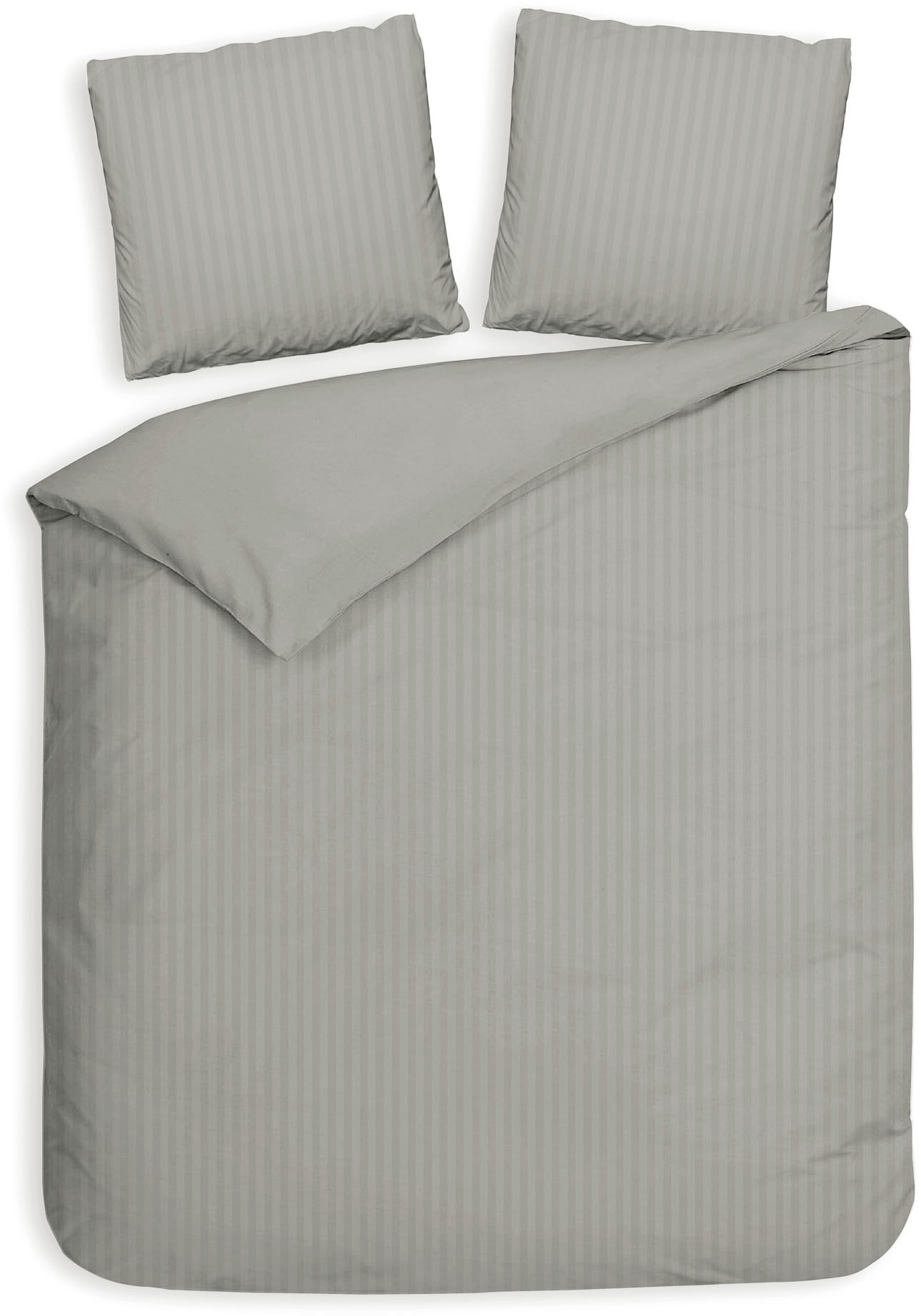 Heckett & Lane Bettwäsche "Banda" 3 tlg. hochwertiges Mako-Satin, Streifen günstig online kaufen