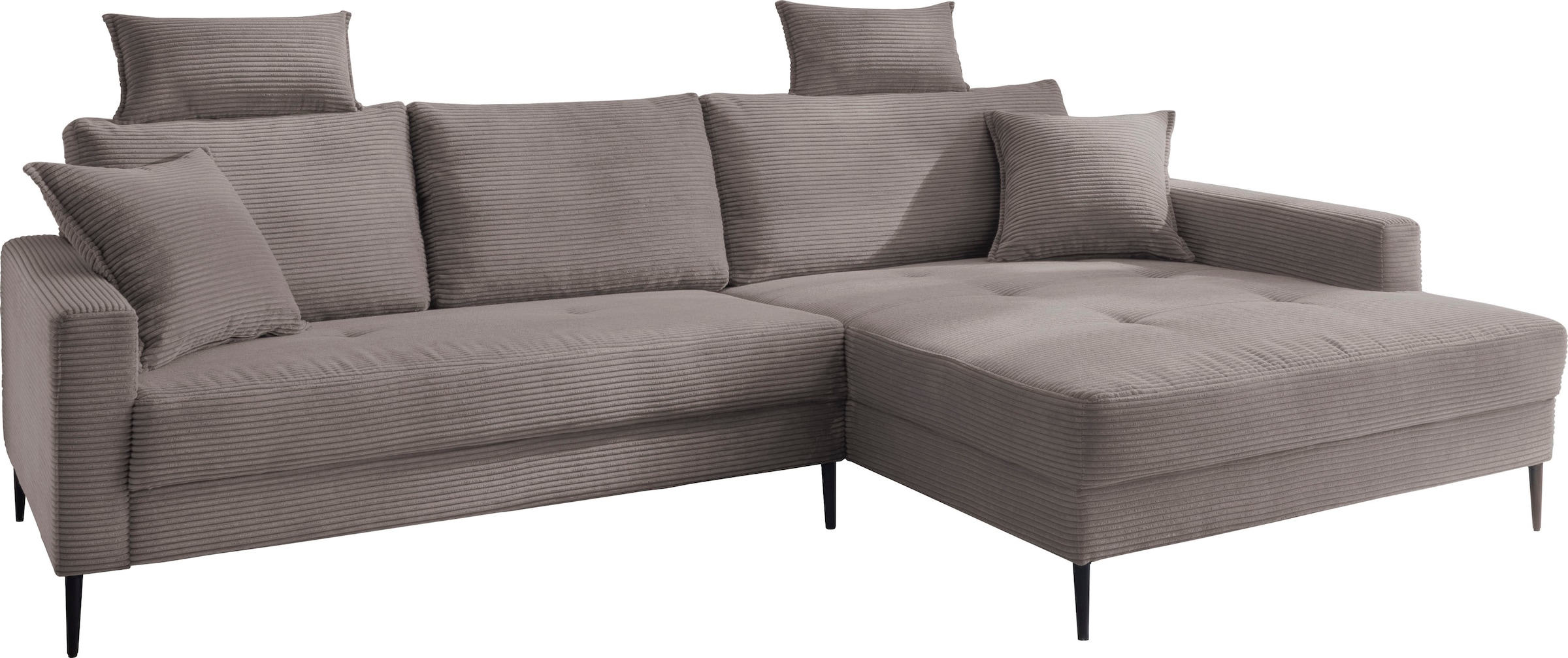 Trends by HG Ecksofa "Summer L-Form" in Cord-Stoff mit Metallfuß günstig online kaufen