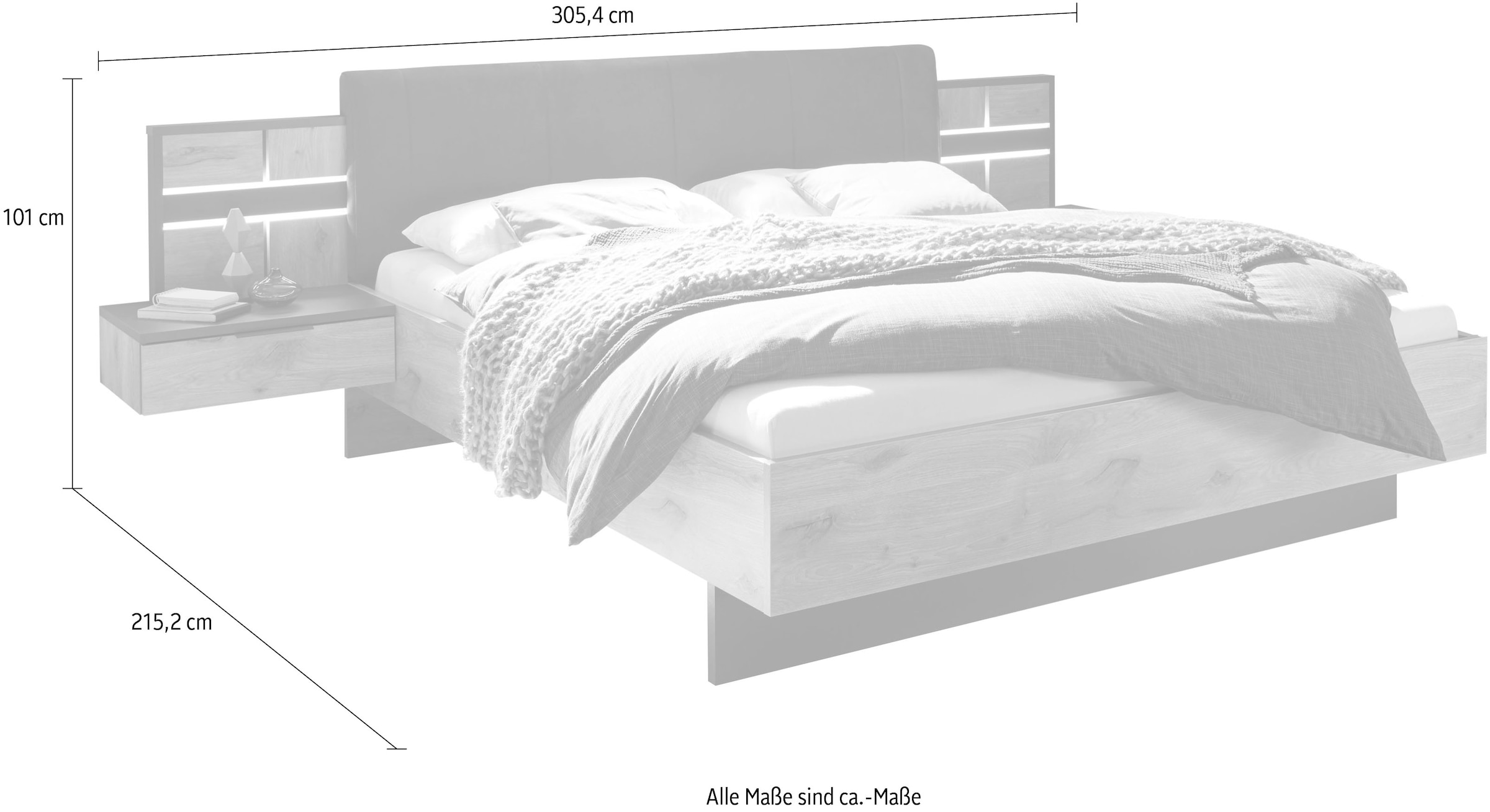 Schlafkontor Bettanlage »Siano«, inklusive Kopfteilbeleuchtung | BAUR