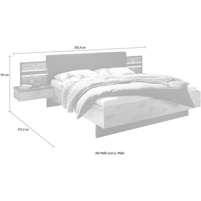 Schlafkontor Bettanlage »Siano«, inklusive Kopfteilbeleuchtung | BAUR