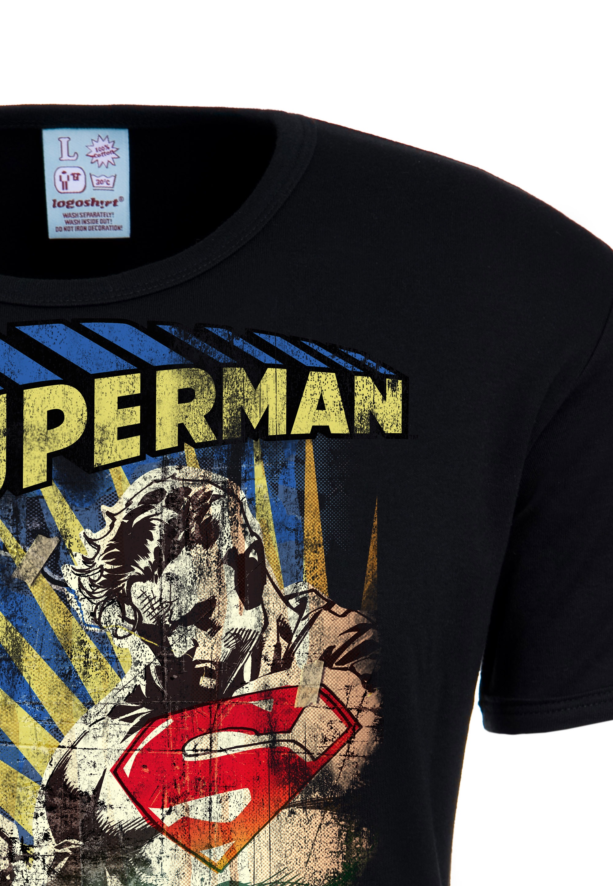 LOGOSHIRT T-Shirt »Superman«, mit coolem Retro-Motiv