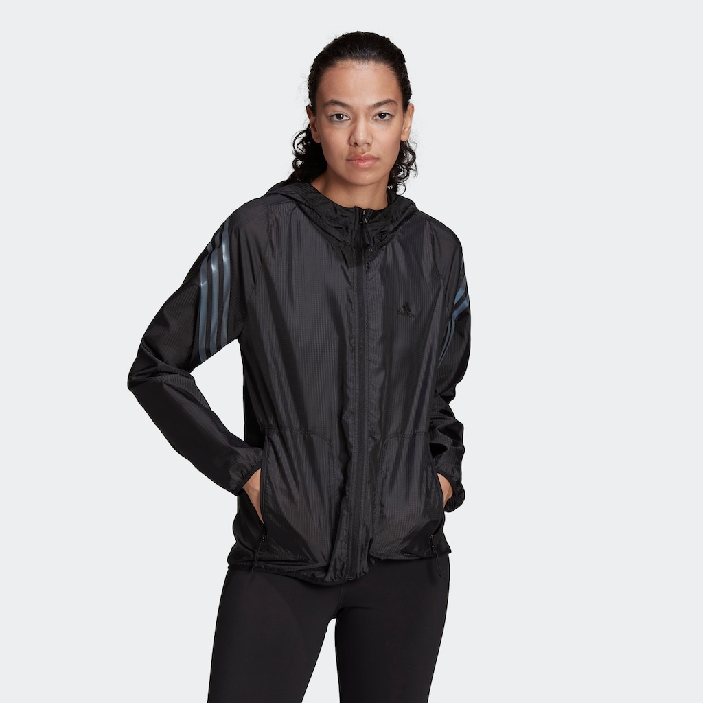 adidas Performance Laufjacke »RUN ICONS 3STREIFEN HOODED RUNNING WINDBREAKER«