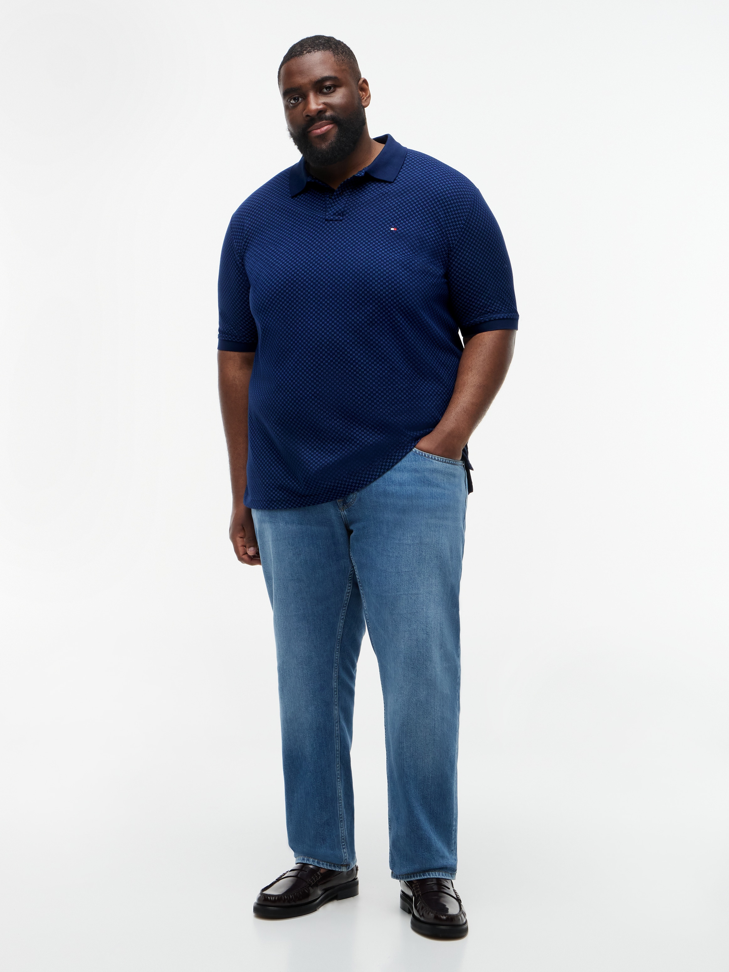 Tommy Hilfiger Big & Tall Poloshirt »BT-MICROPRINT PIQUE REGULAR« mit geometrischem Muster, Große Größen