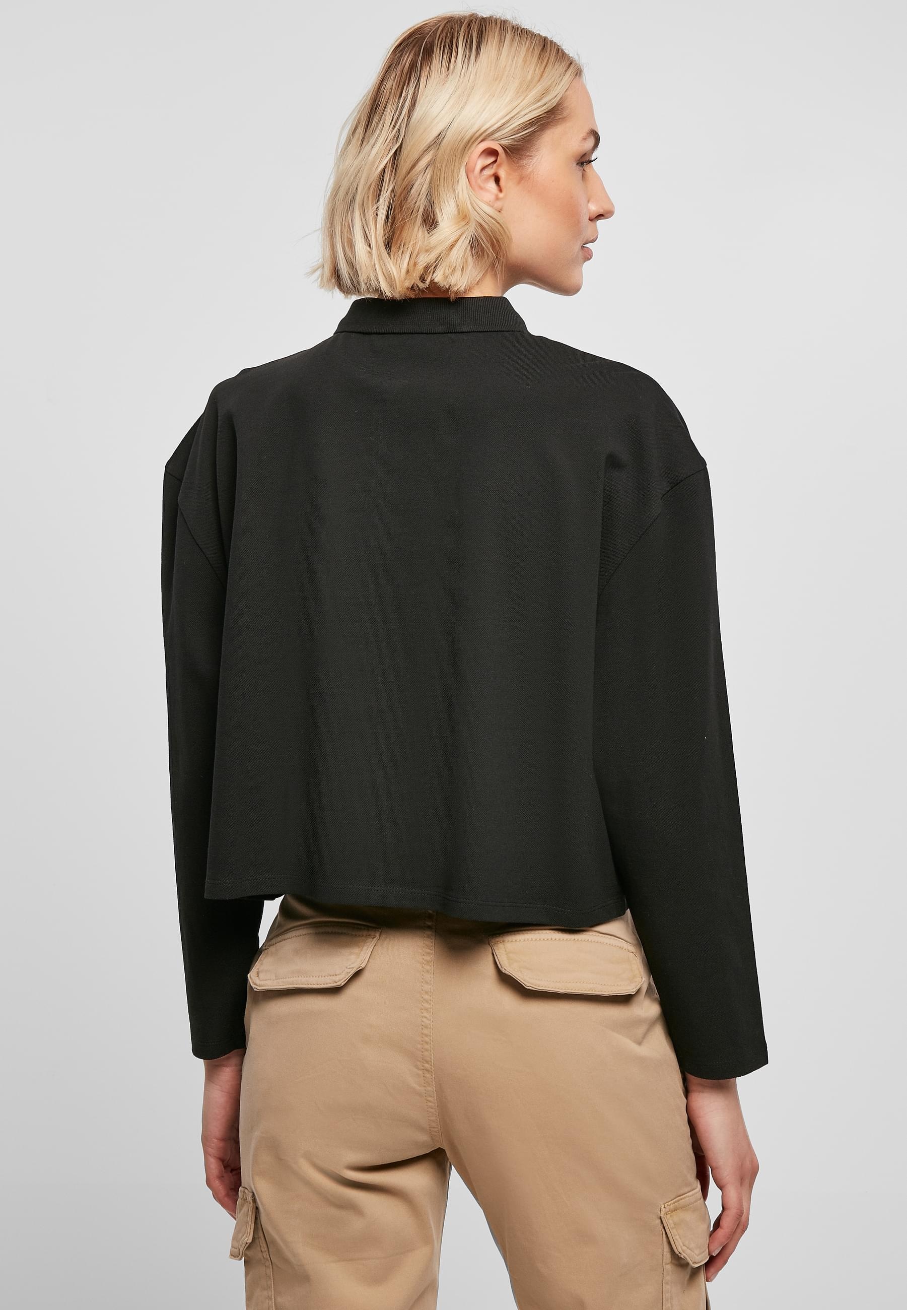 URBAN CLASSICS Poloshirt »Urban Classics Damen Ladies Short Oversized Polo Longsleeve«, (1 tlg.)
