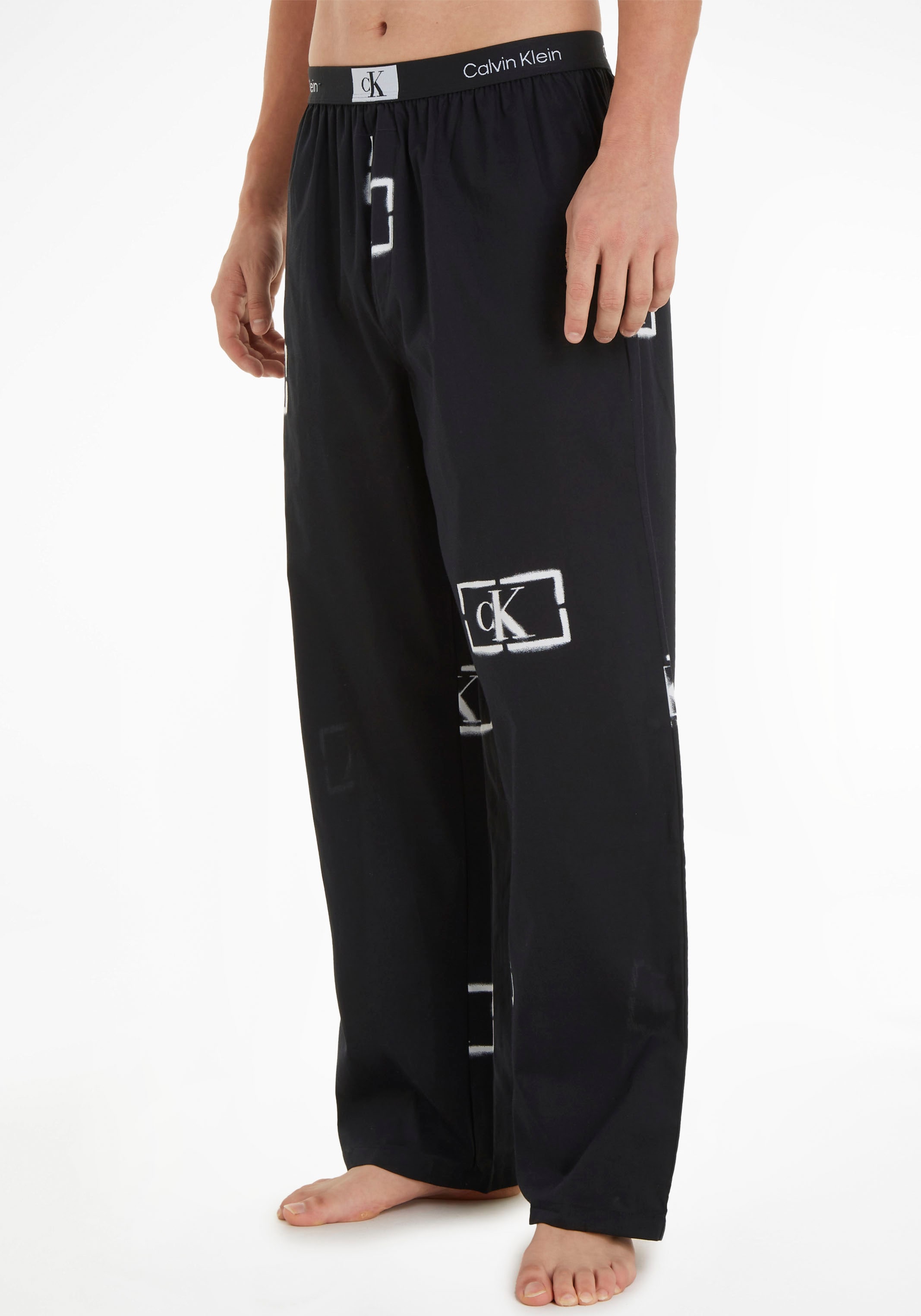 Calvin Klein allover PANT«, mit Klein »SLEEP Calvin ▷ | kaufen Schlafhose Logo-Monogramm BAUR