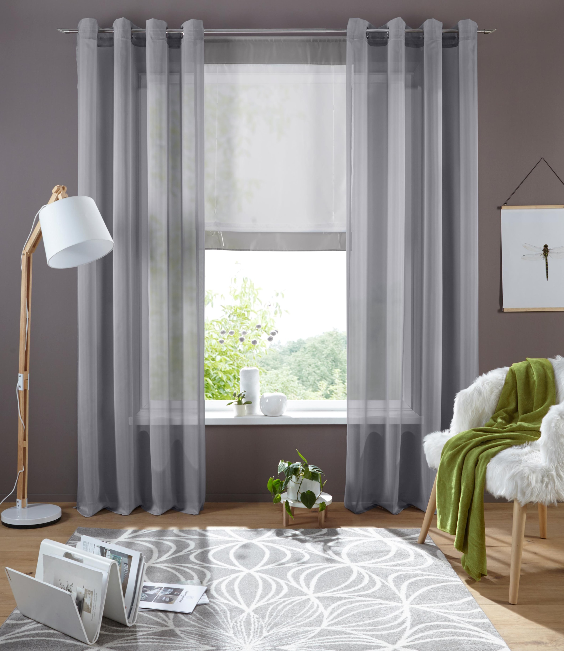 OTTO home Bändchenrollo "Xana" mit Stangendurchzug Bändchenrollo, Raffung mittels Bindebändern