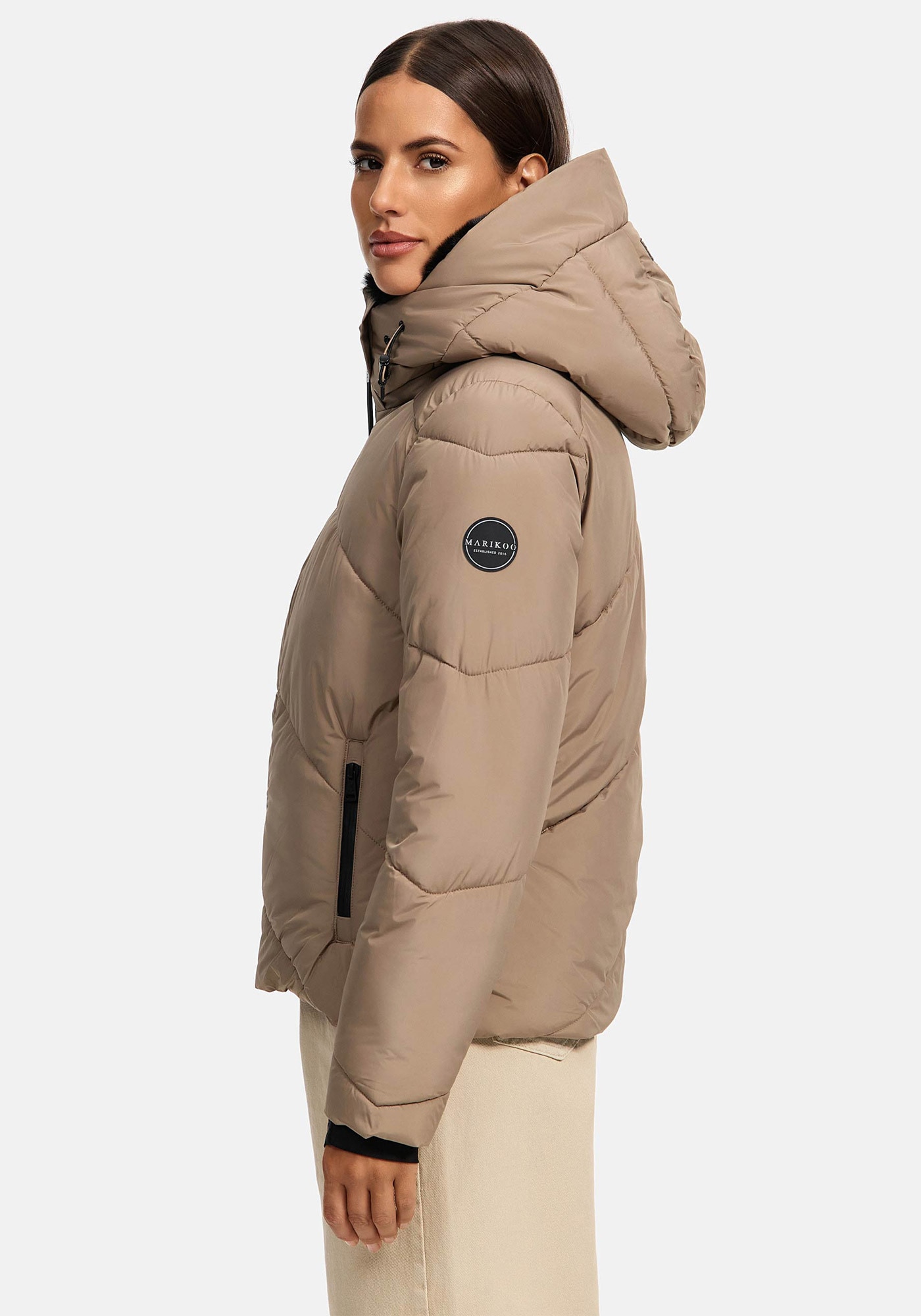 Marikoo Winterjacke »Simaraa«, mit abnehmbarem Kunstfellkragen